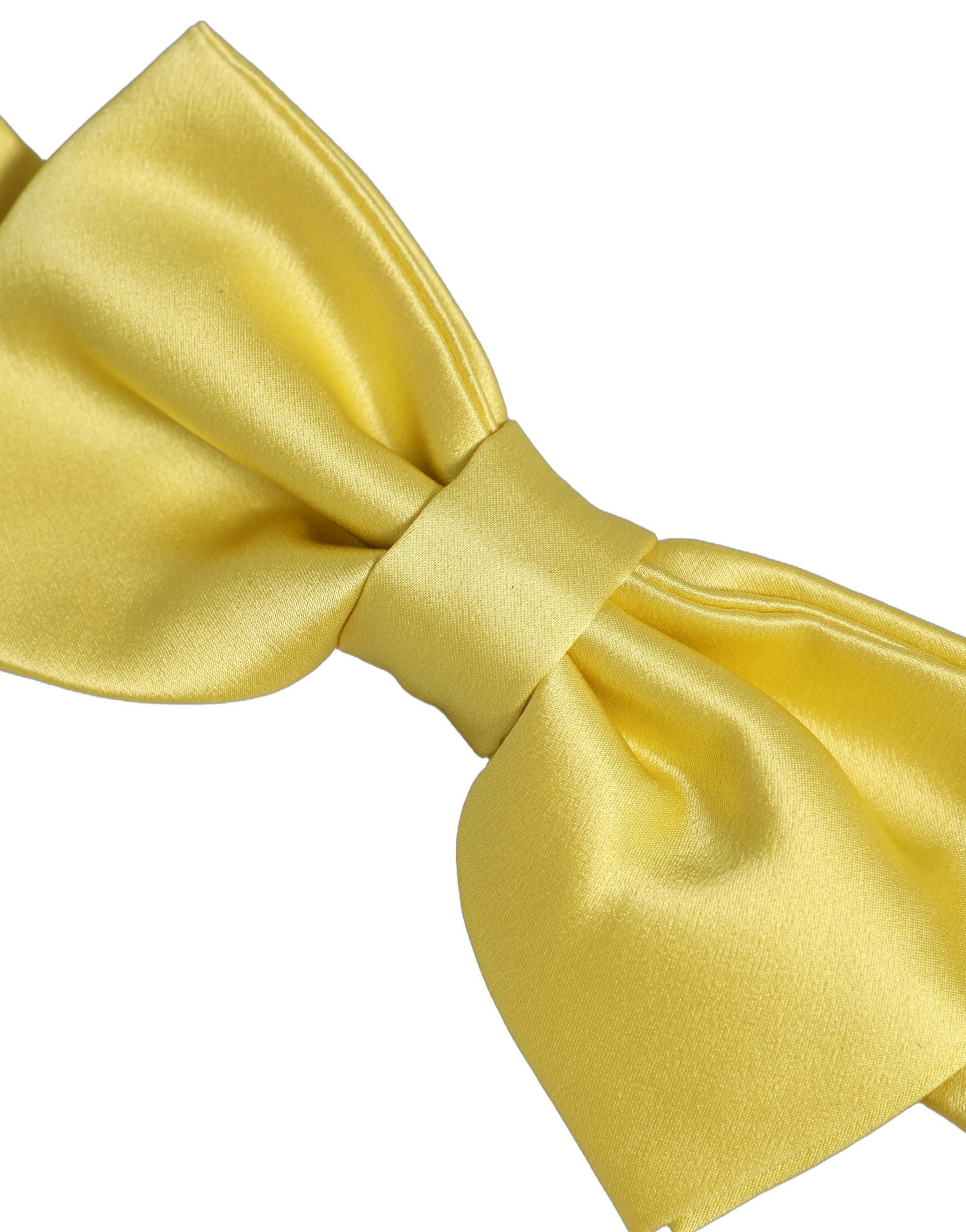 Dolce & Gabbana Men Yellow 100% Silk Adjustable Neck Papillon Bow Tie