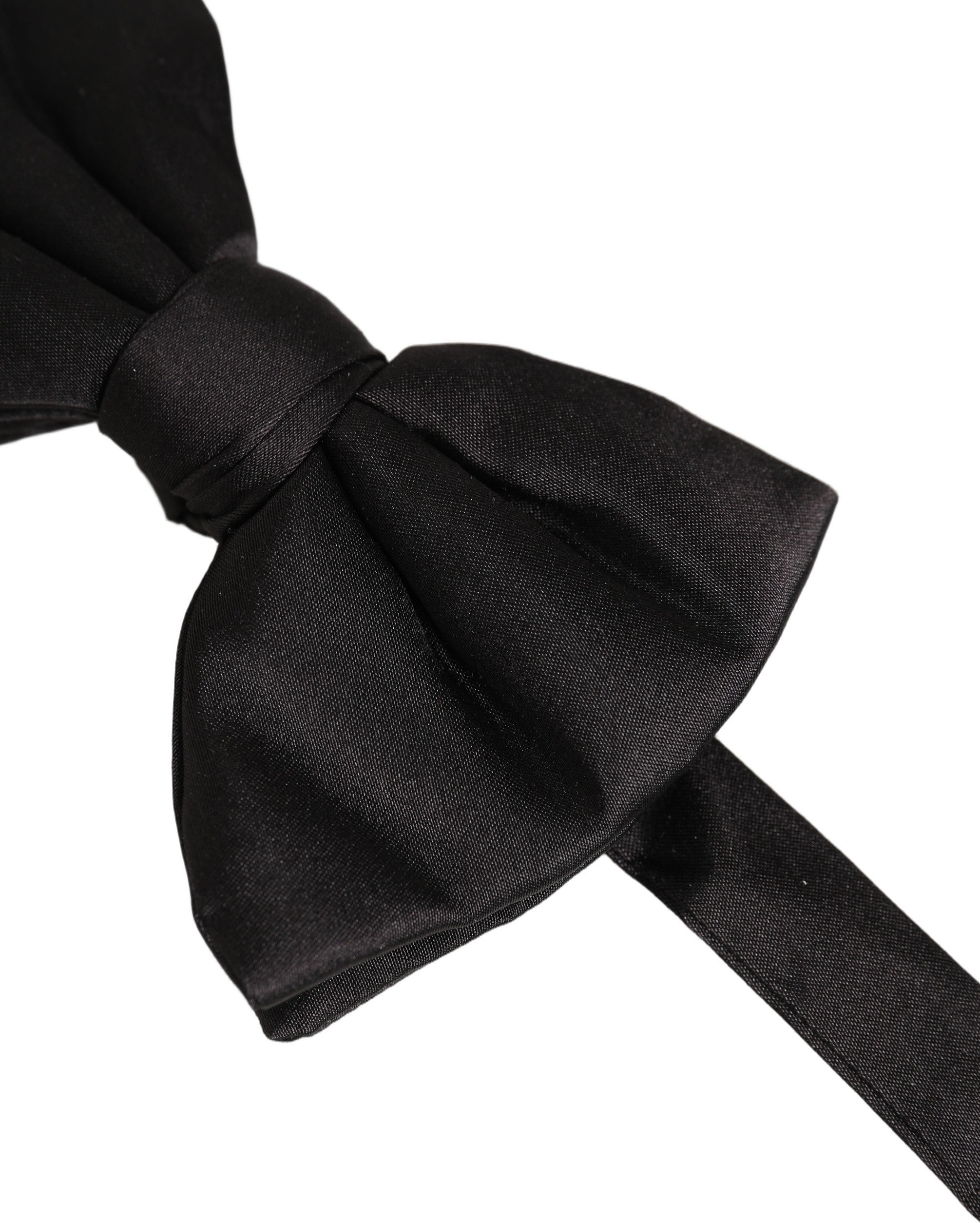 Dolce & Gabbana Men Black 100% Silk Adjustable Neck Papillon Bow Tie