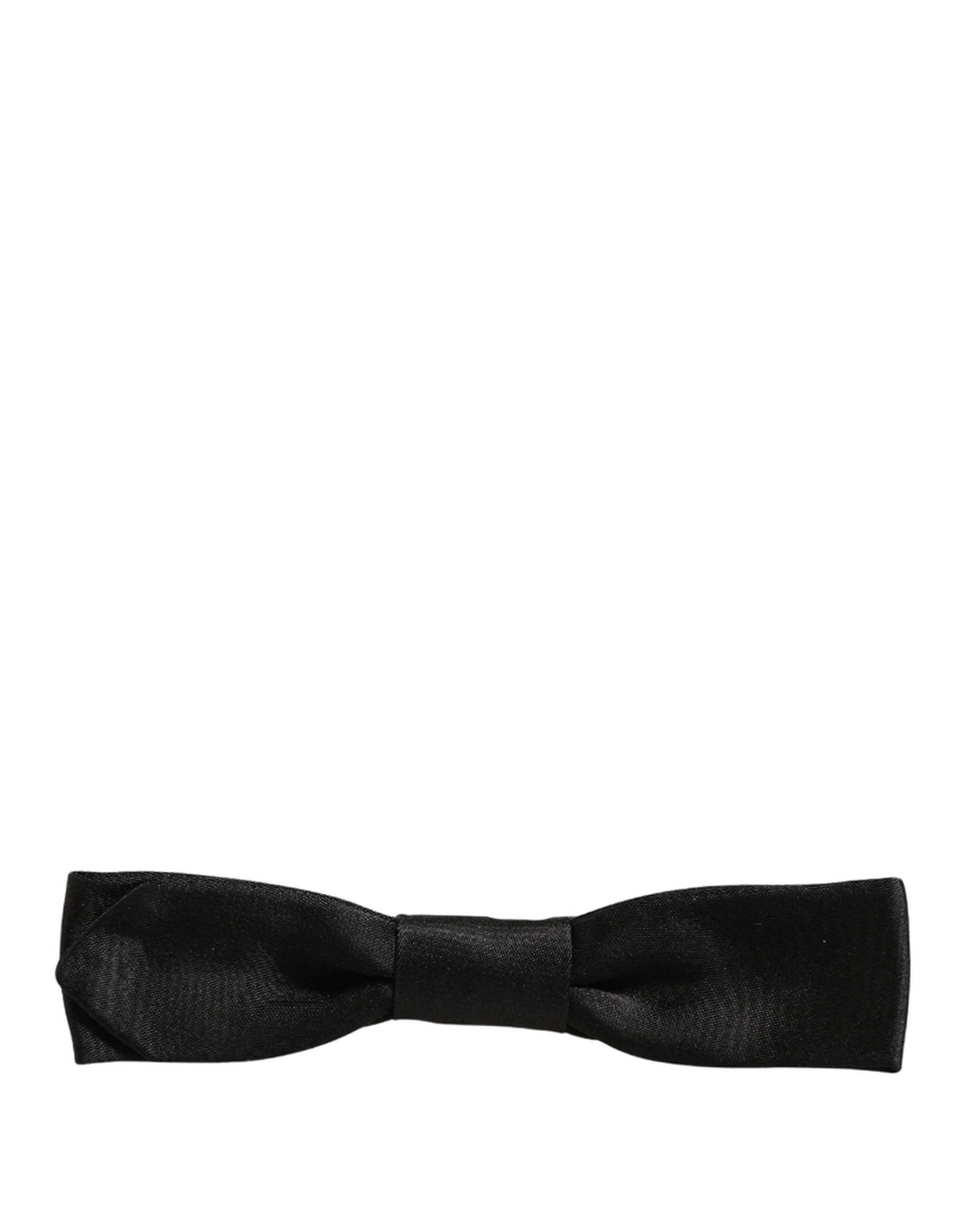 Dolce & Gabbana Men Black 100% SIlk Adjustable Neck Papillon Bow Tie