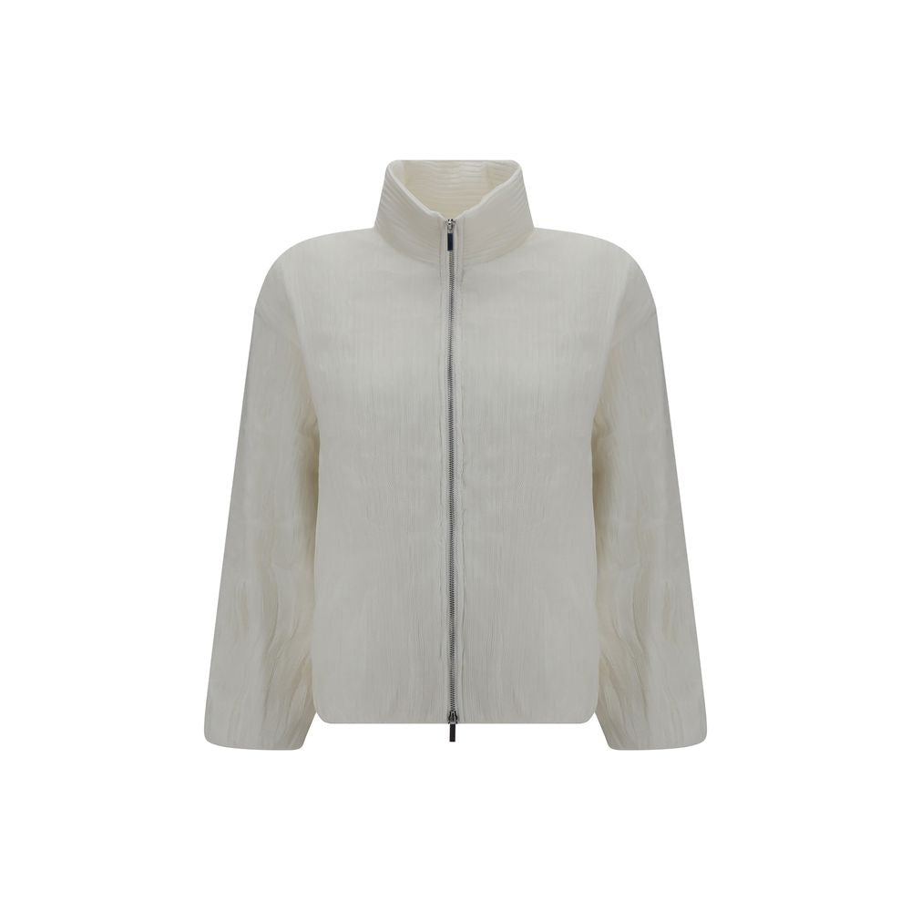 Gongdid Design White Polyester Full-Length Jacket