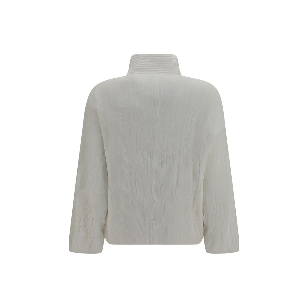 Gongdid Design White Polyester Full-Length Jacket