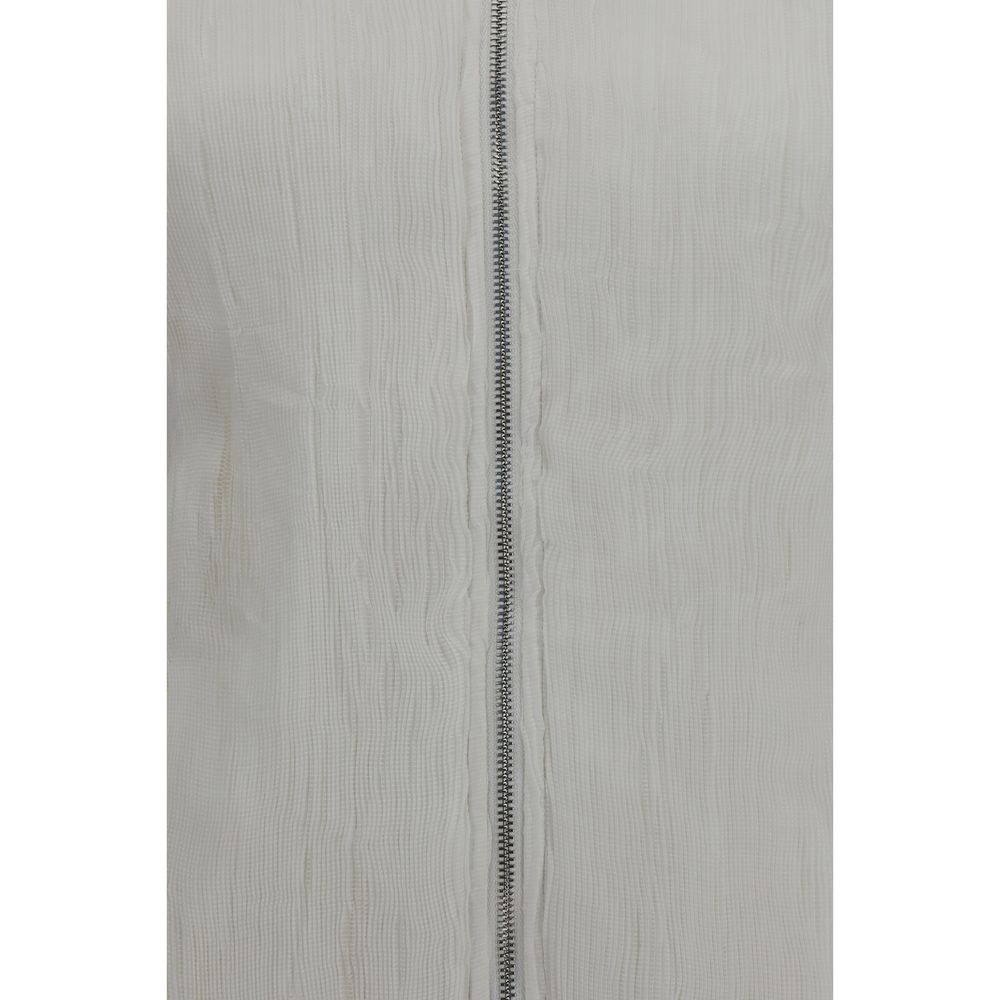 Gongdid Design White Polyester Full-Length Jacket