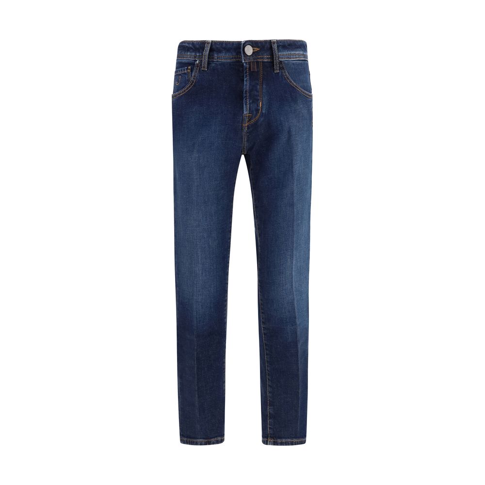 Jacob Cohen Blue Elastane Tapered Jeans