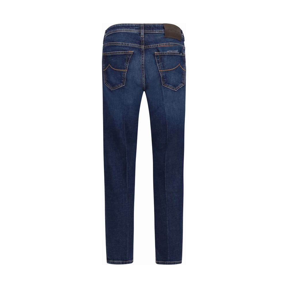 Jacob Cohen Blue Elastane Tapered Jeans