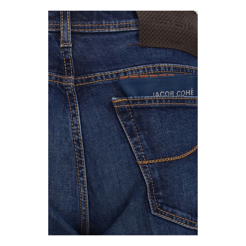 Jacob Cohen Blue Elastane Tapered Jeans