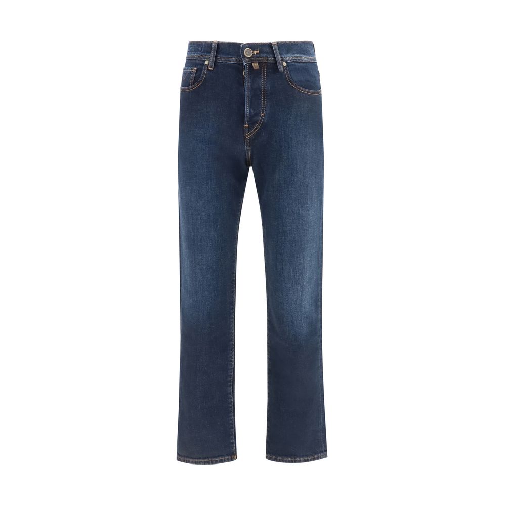 Jacob Cohen Blue Cotton Straight-Leg Jeans