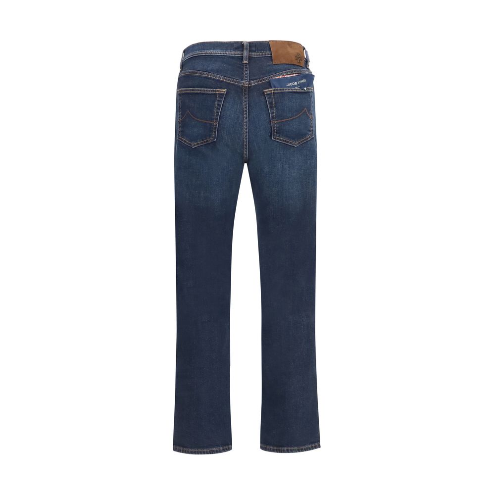Jacob Cohen Blue Cotton Straight-Leg Jeans