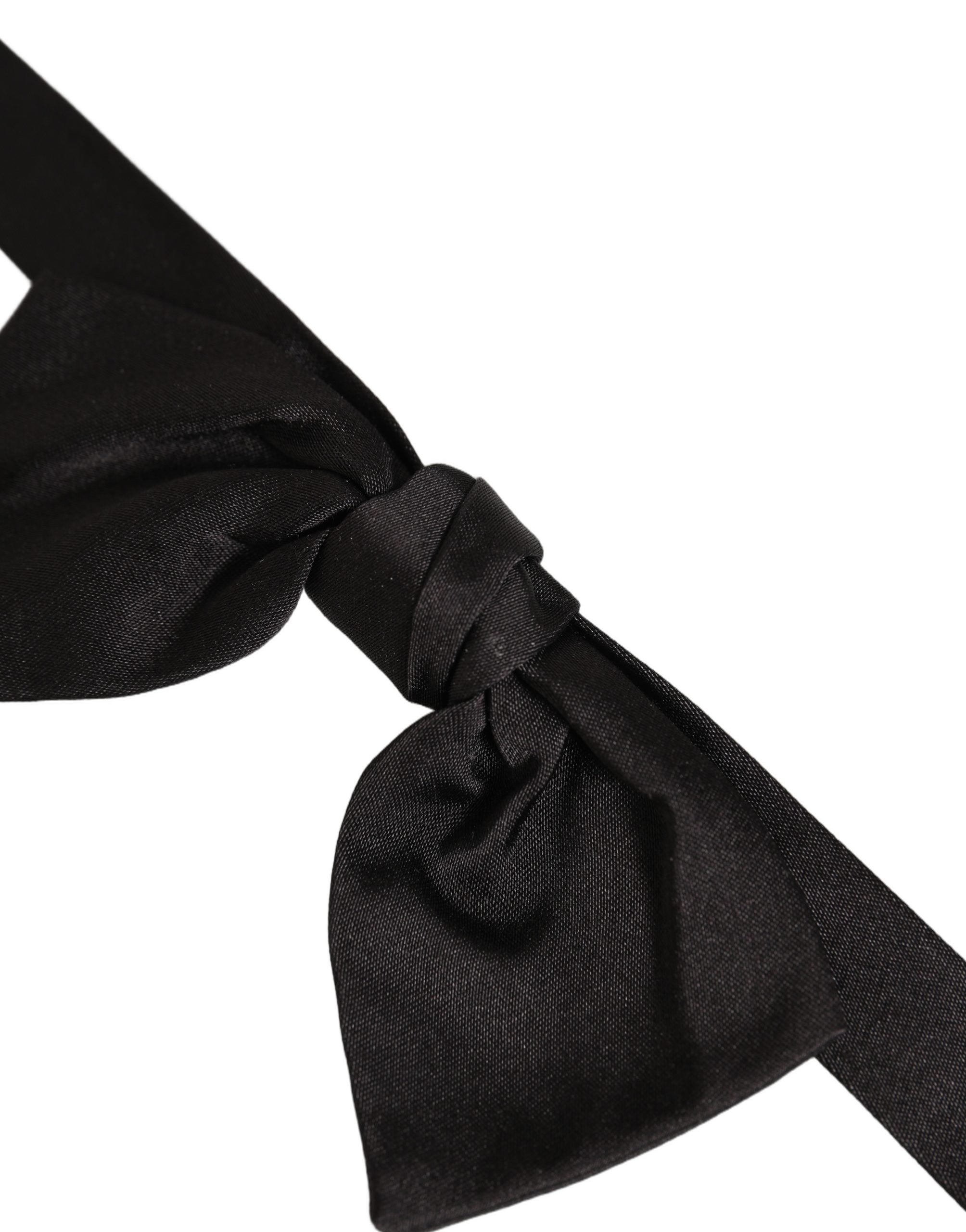 Dolce & Gabbana Men Black 100% SIlk Adjustable Neck Papillon Bow Tie