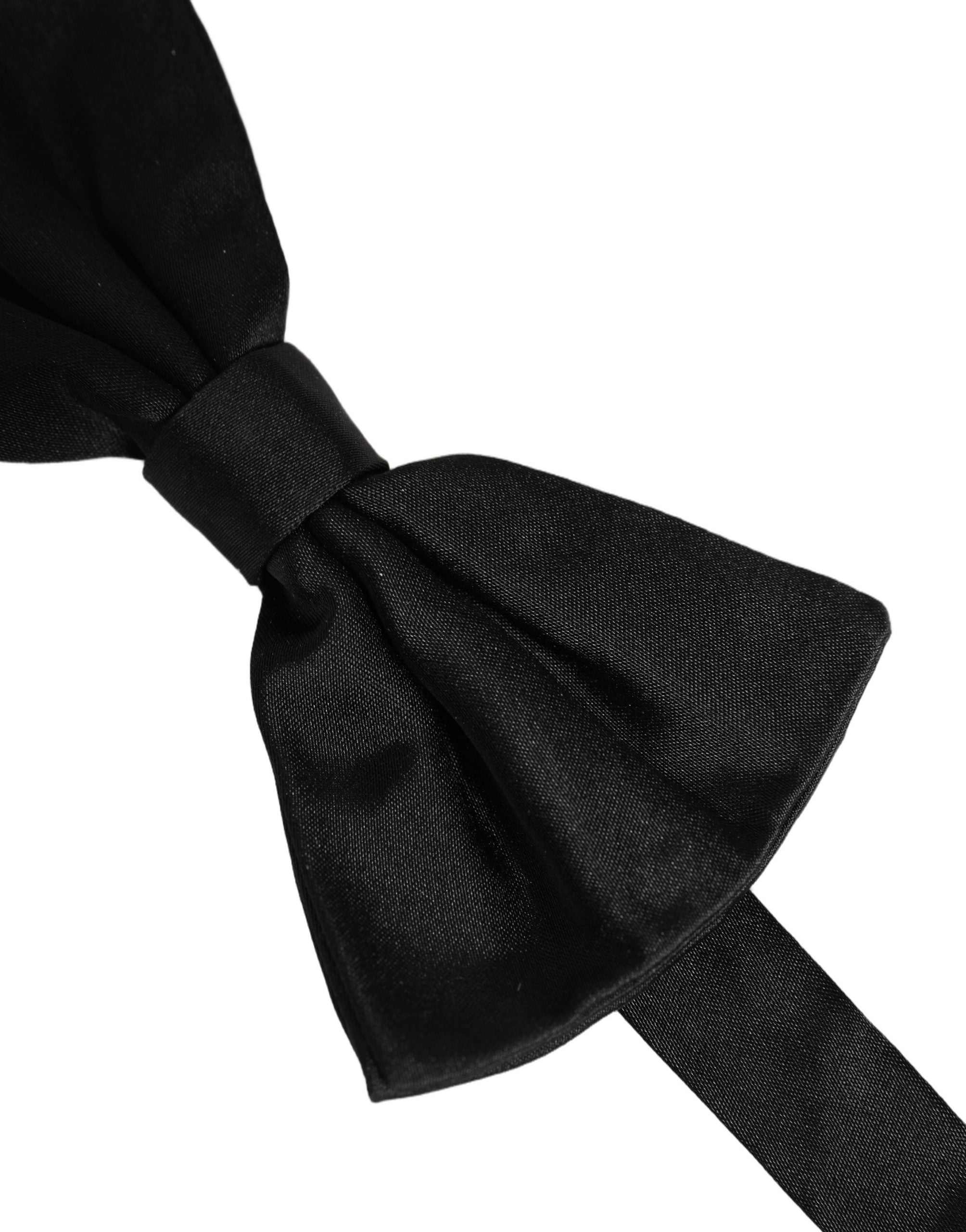 Dolce & Gabbana Men Black 100% Silk Adjustable Neck Papillon Bow Tie