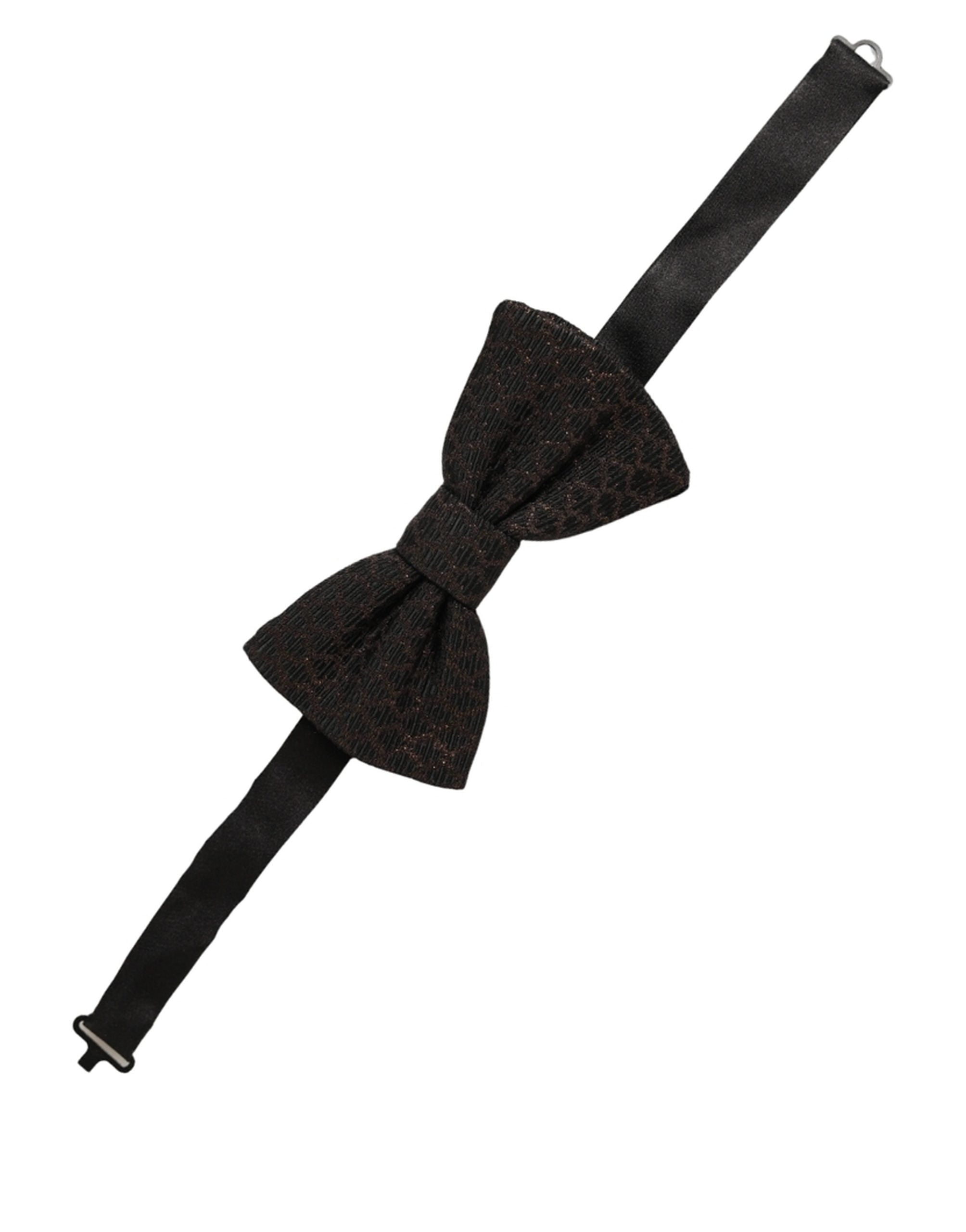 Dolce & Gabbana Men Brown 100% Silk Adjustable Neck Papillon Bow Tie