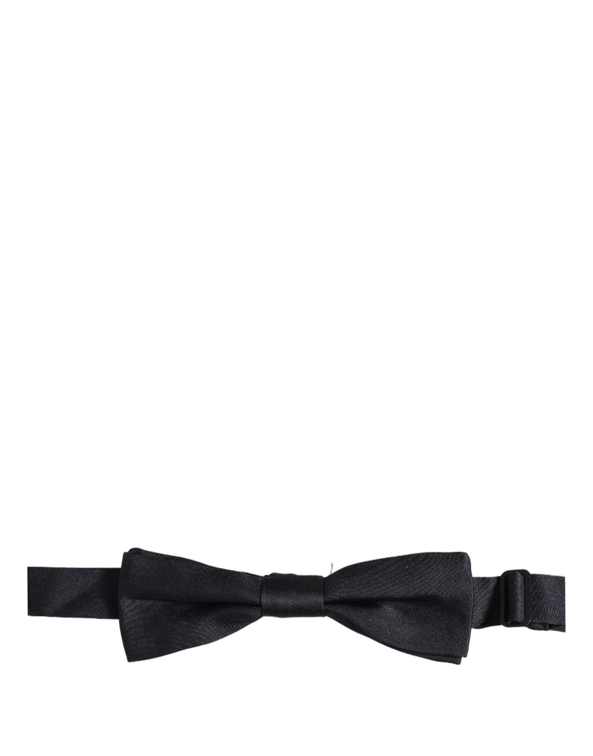 Dolce & Gabbana Men Black 100% Silk Adjustable Neck Papillon Bow Tie