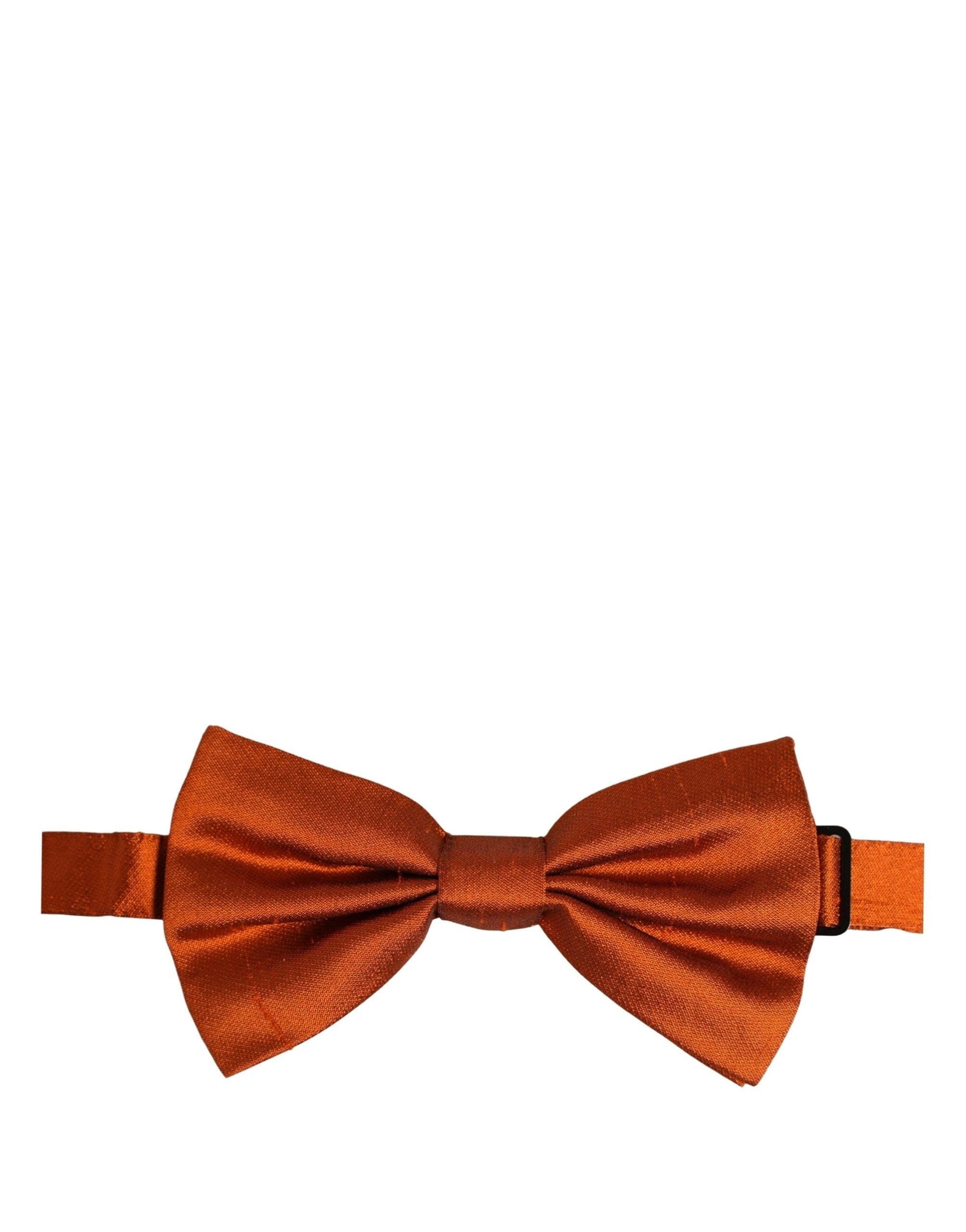 Dolce & Gabbana Men Orange 100% SIlk Adjustable Neck Papillon Bow Tie