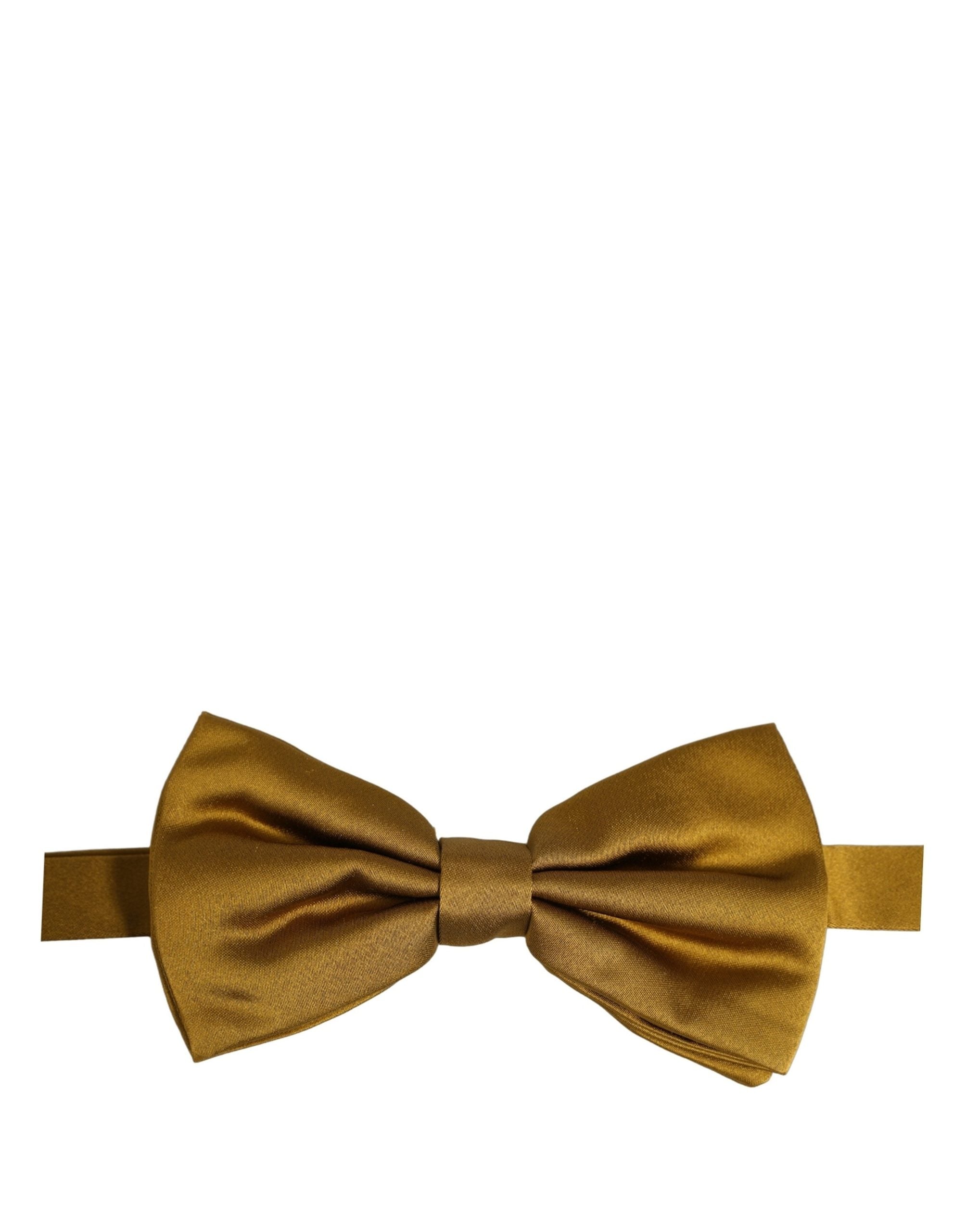 Dolce & Gabbana Men Mustard 100% Silk Adjustable Neck Papillon Bow Tie