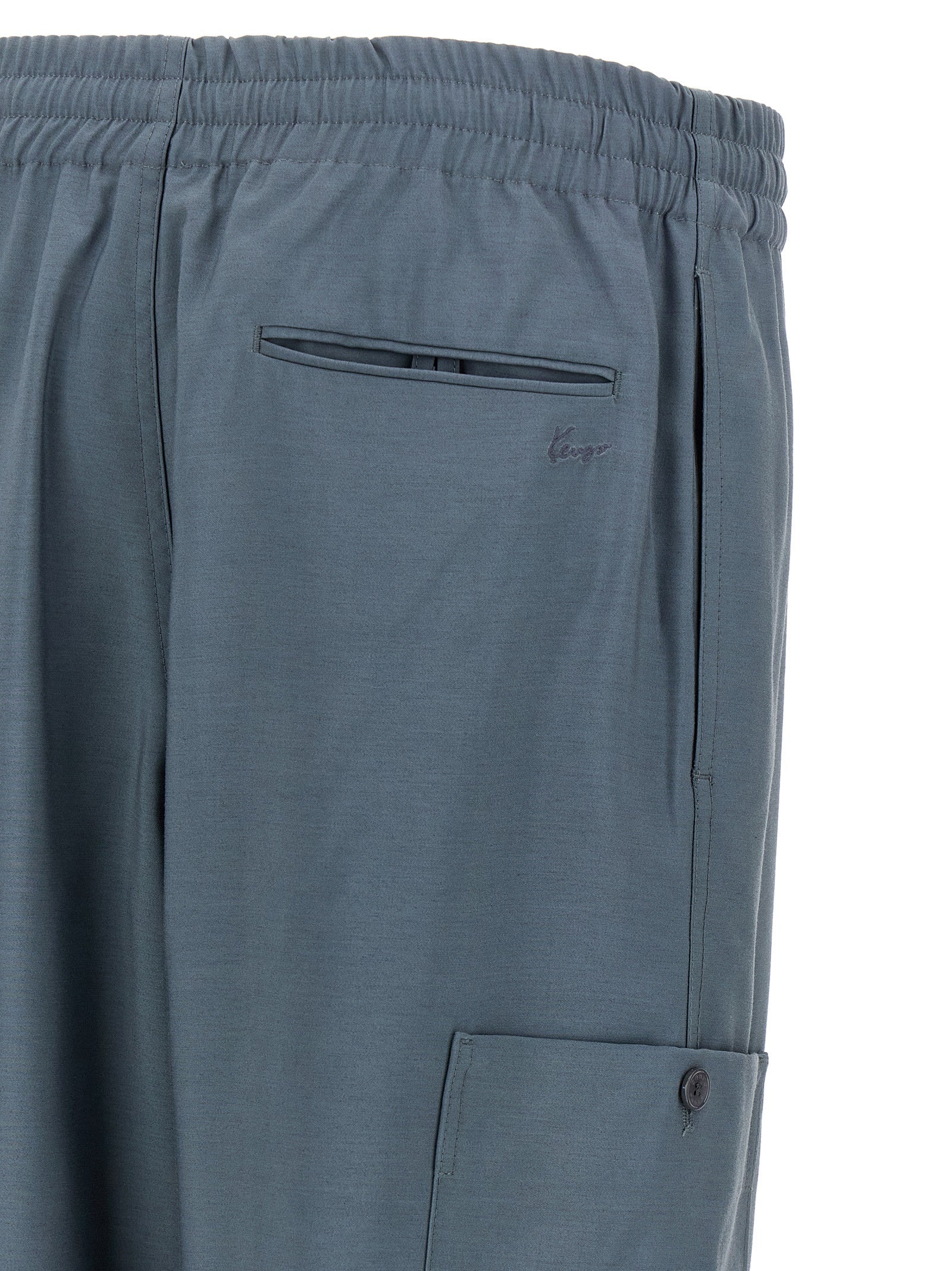 Kenzo Gray Wool Cargo Pants