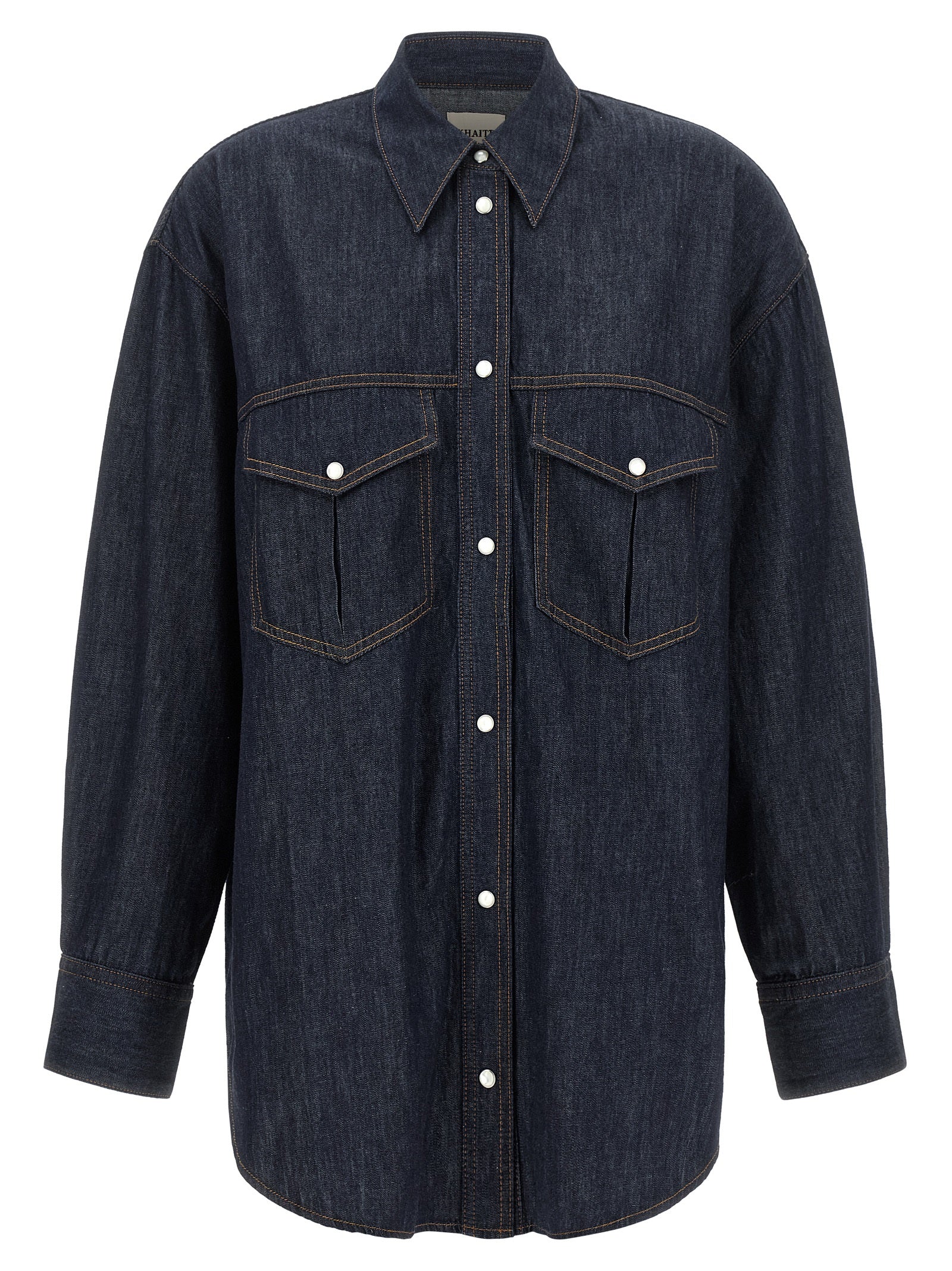 Khaite Blue Cotton Blouse