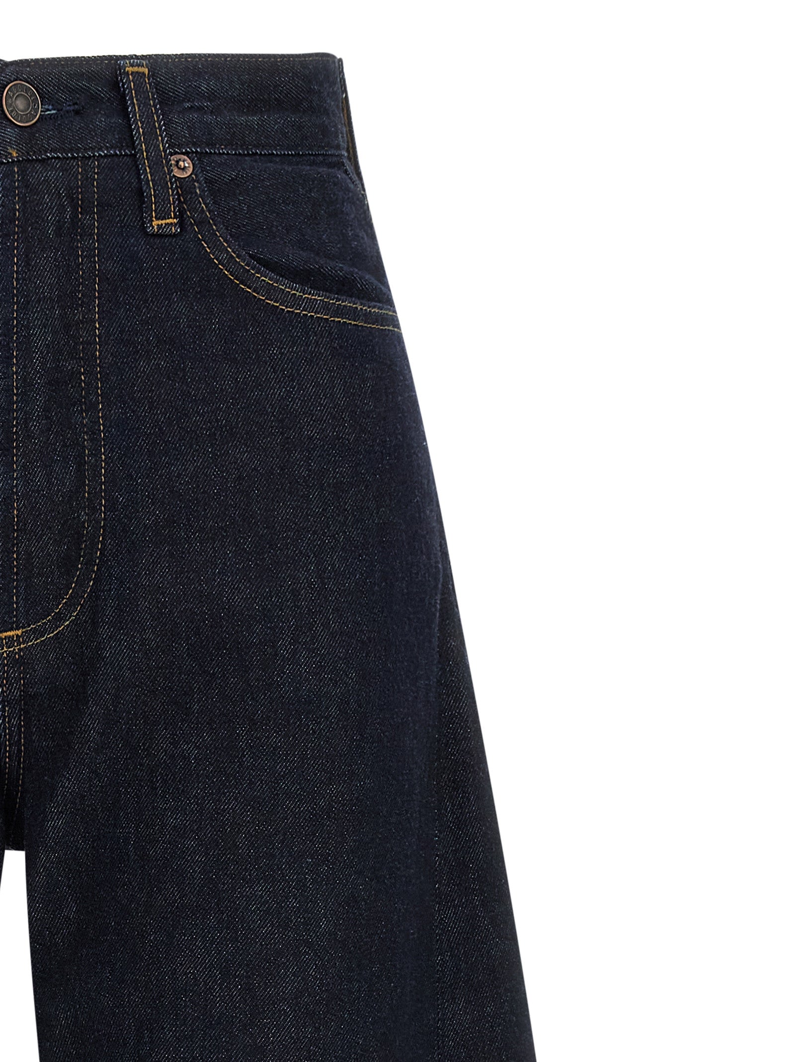 Agolde Blue Cotton High-Waisted Jean