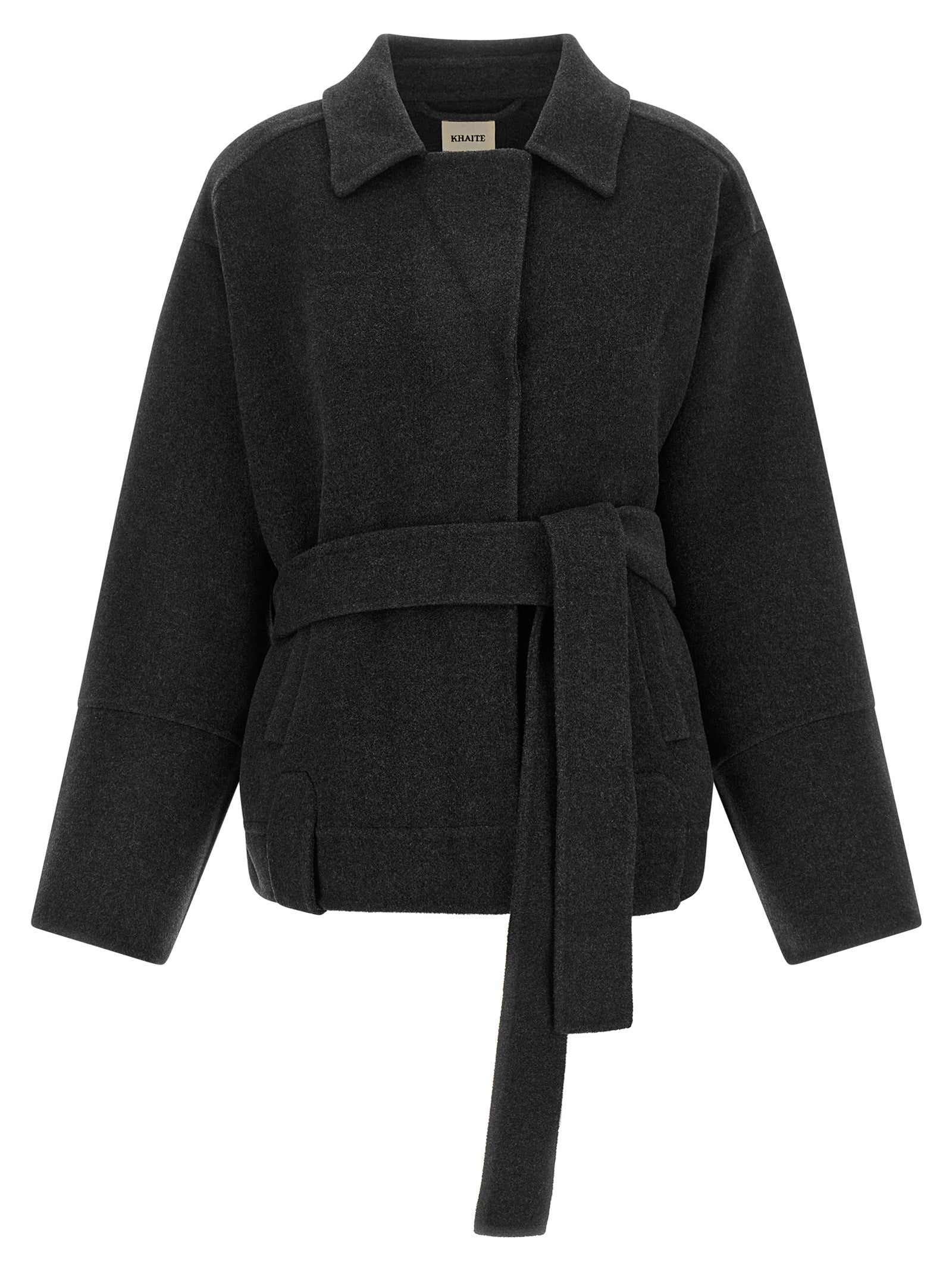Khaite Gray Wool Full-Length Jacket