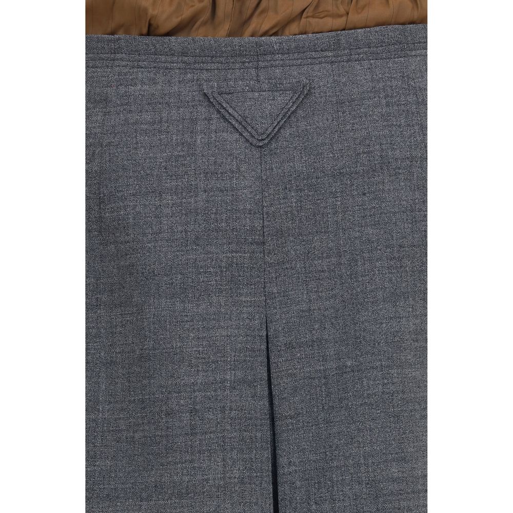 Prada Gray Wool Oves Aries Midi Skirt