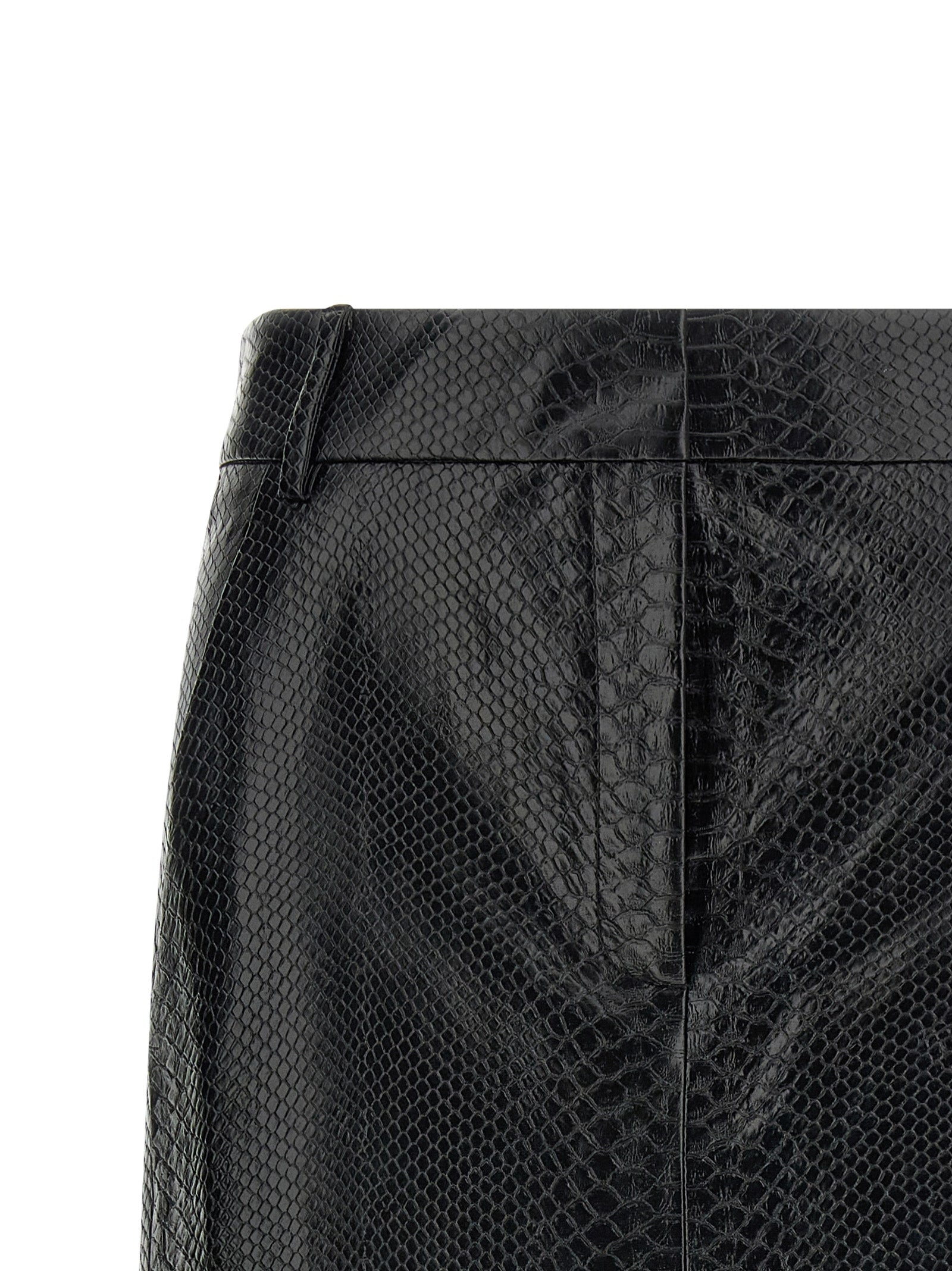 The Andamane Black Polyethylene Midi Skirt