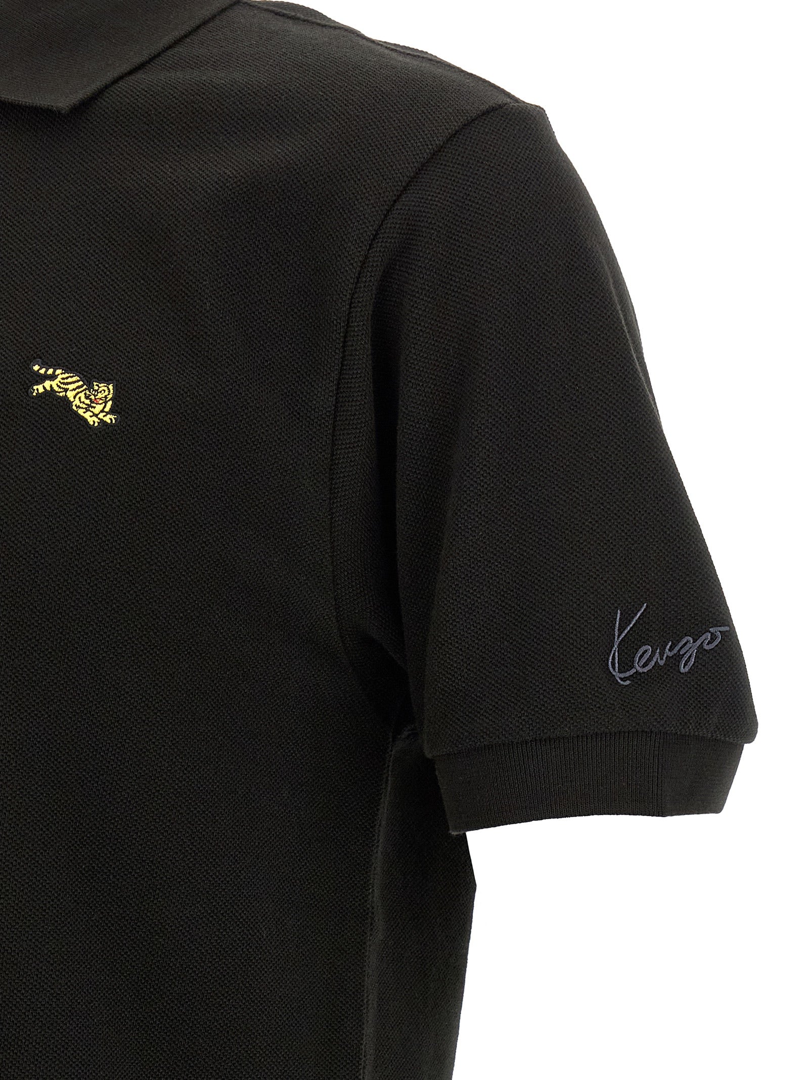 Kenzo Black Cotton Polo Shirt
