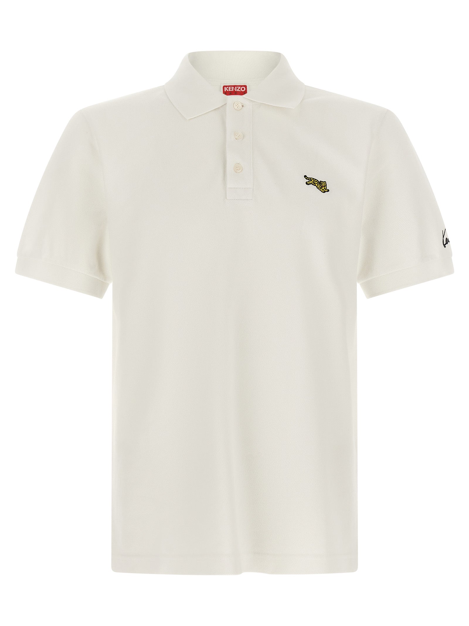 Kenzo White Cotton Polo Shirt
