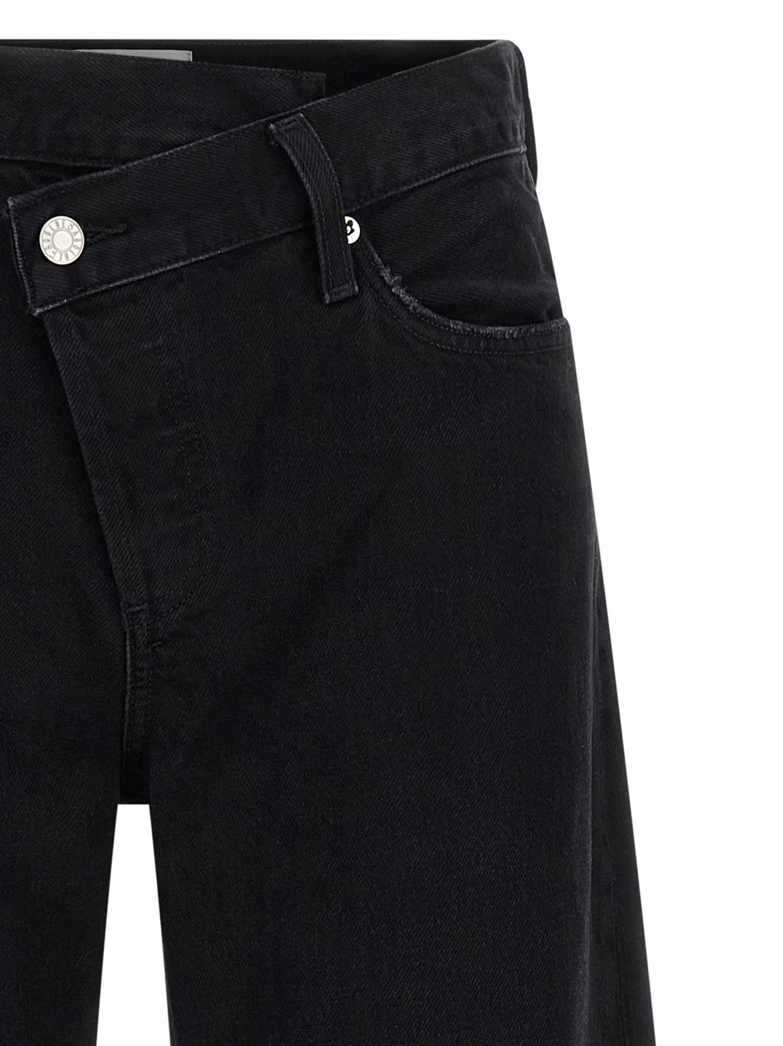 Agolde Black Cotton Relaxed Fit Jeans