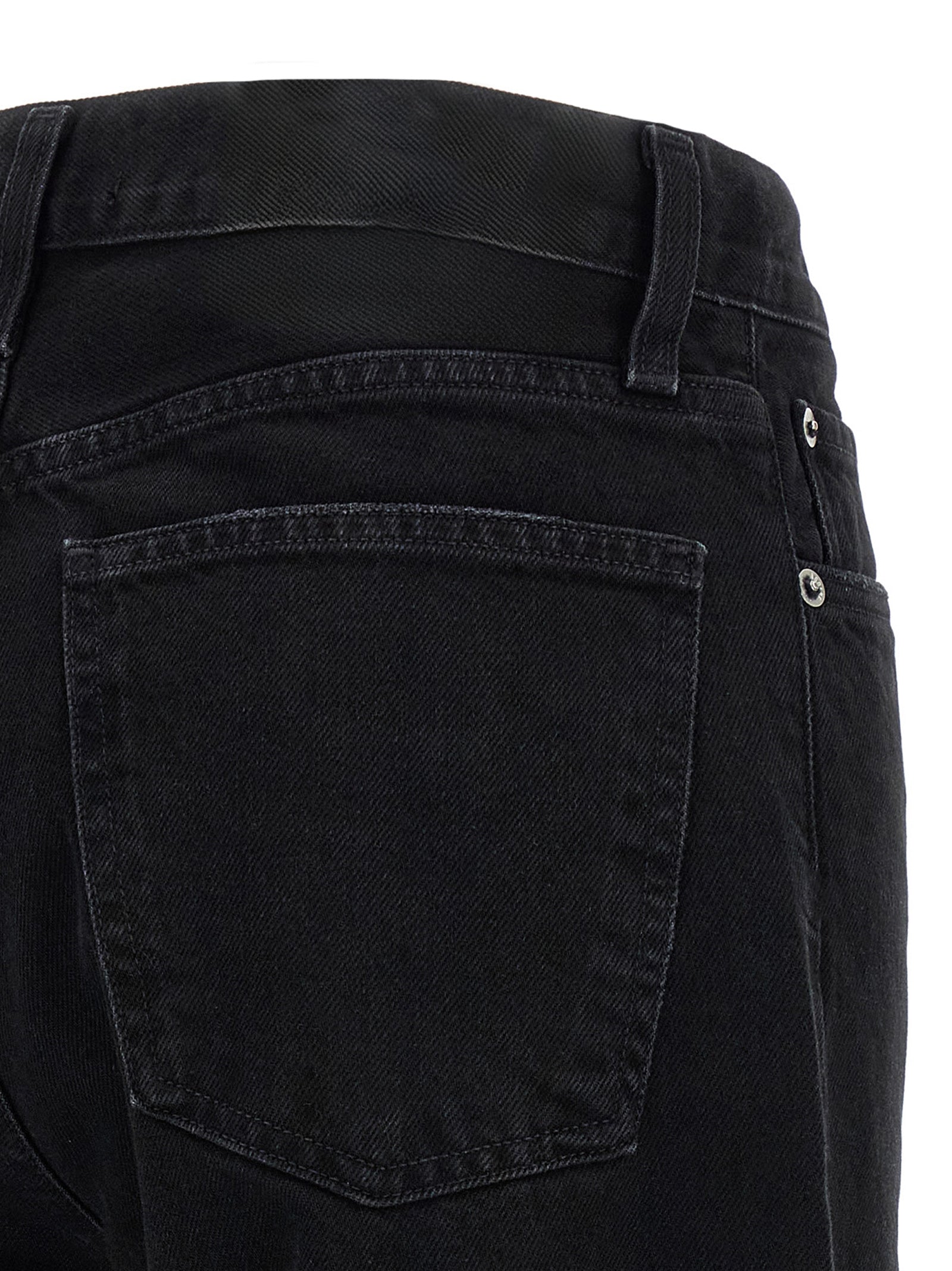 Agolde Black Cotton Relaxed Fit Jeans