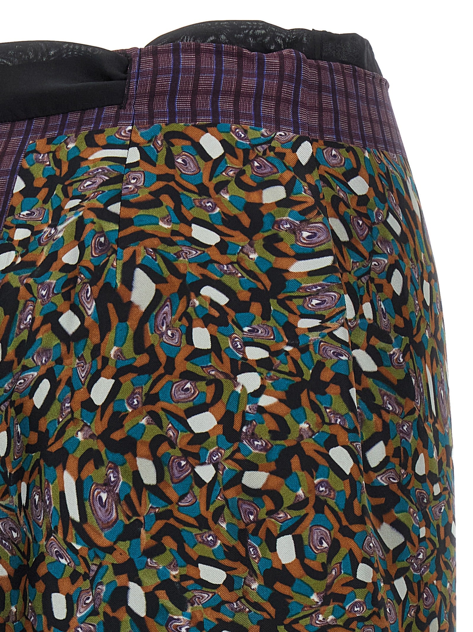 Dries Van Noten Multicolor Silk Midi Skirt