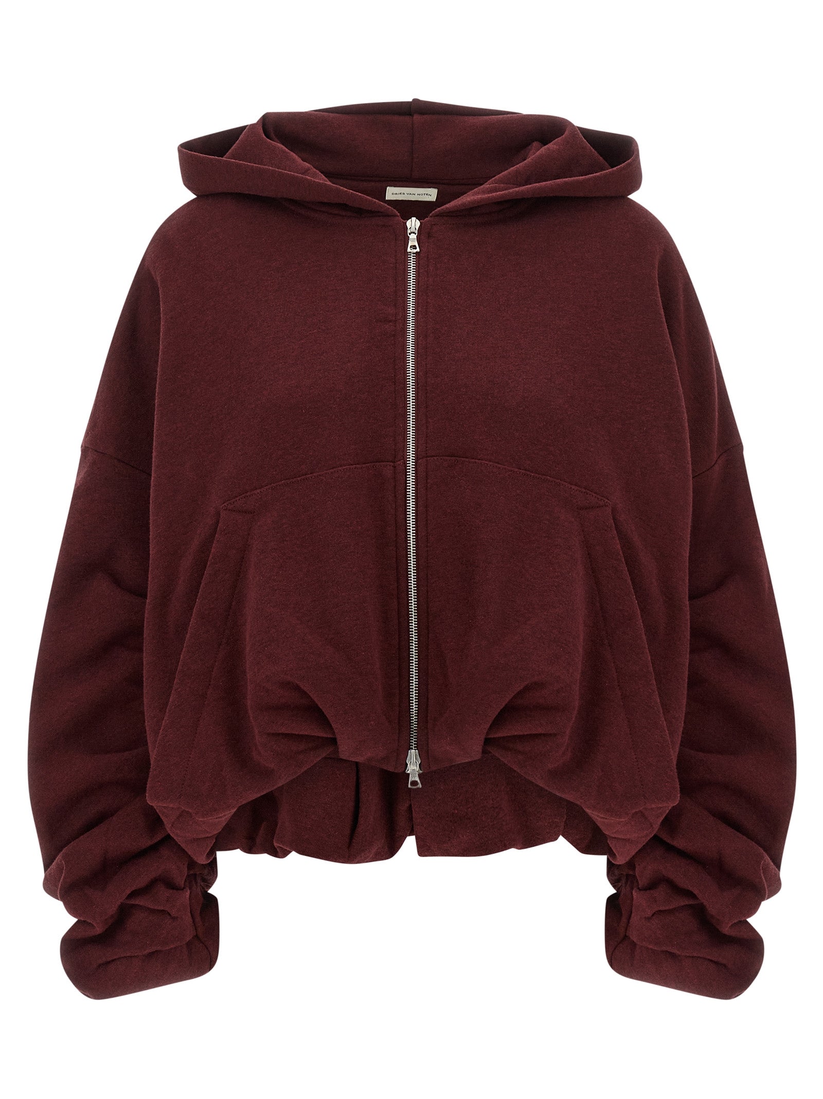 Dries Van Noten Bordeaux Cotton Hoodie