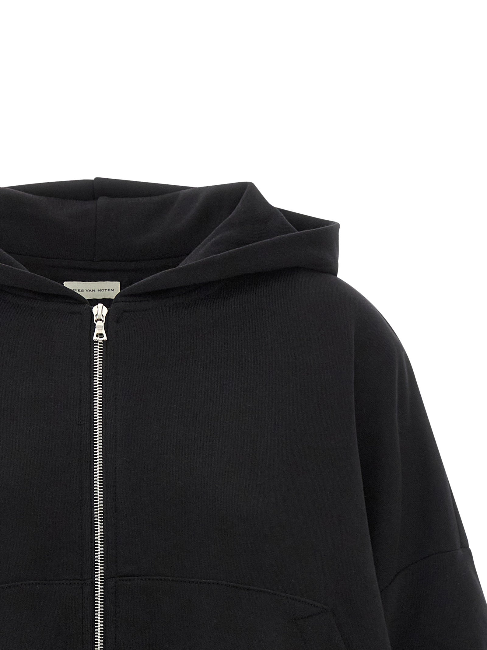 Dries Van Noten Black Cotton Hoodie