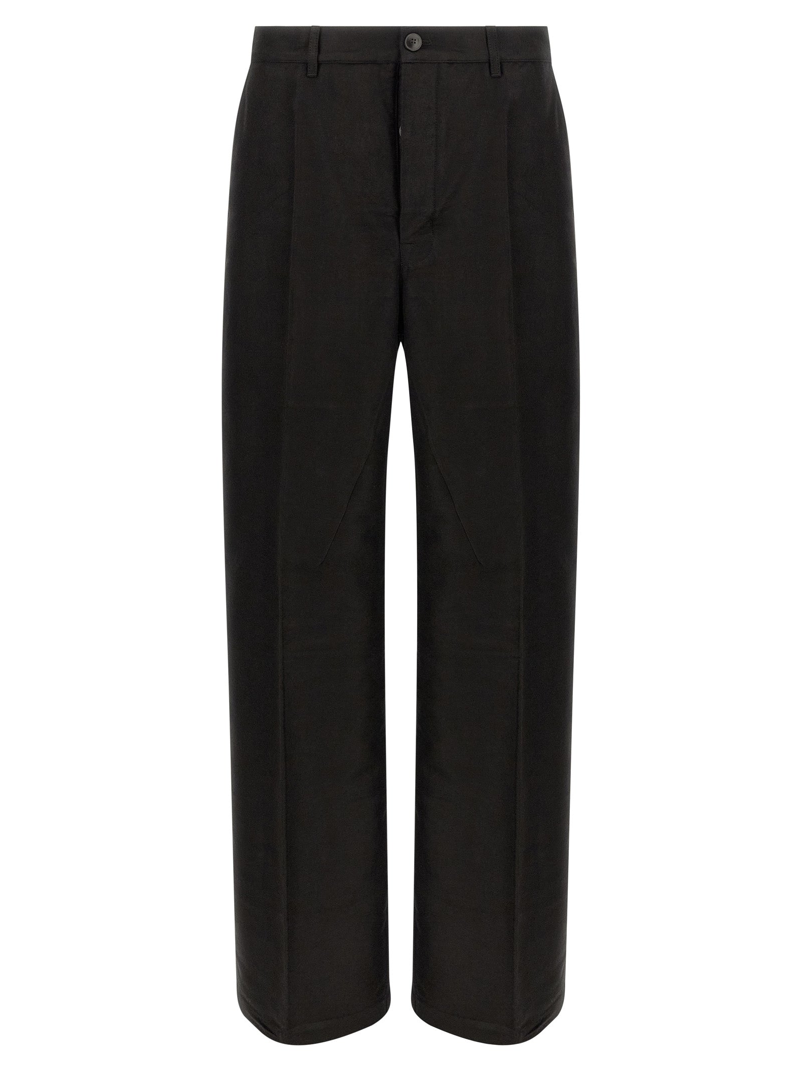 Rick Owens Black Ramie Casual Pants
