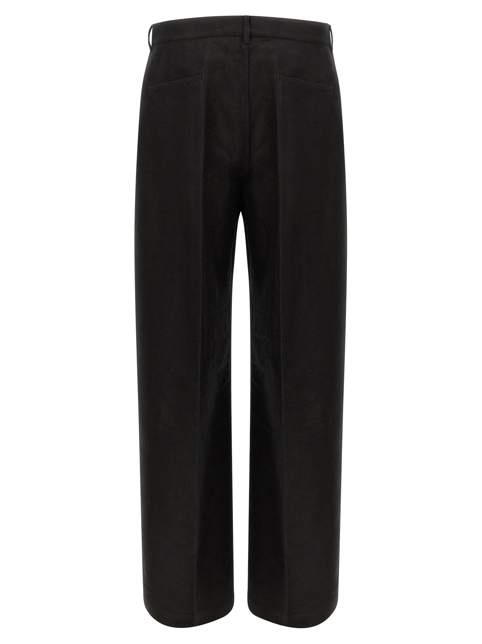 Rick Owens Black Ramie Casual Pants