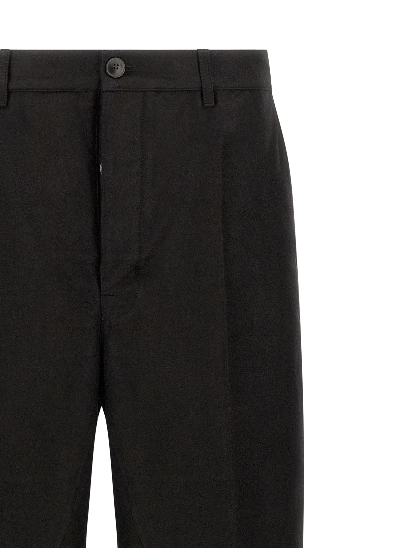 Rick Owens Black Ramie Casual Pants