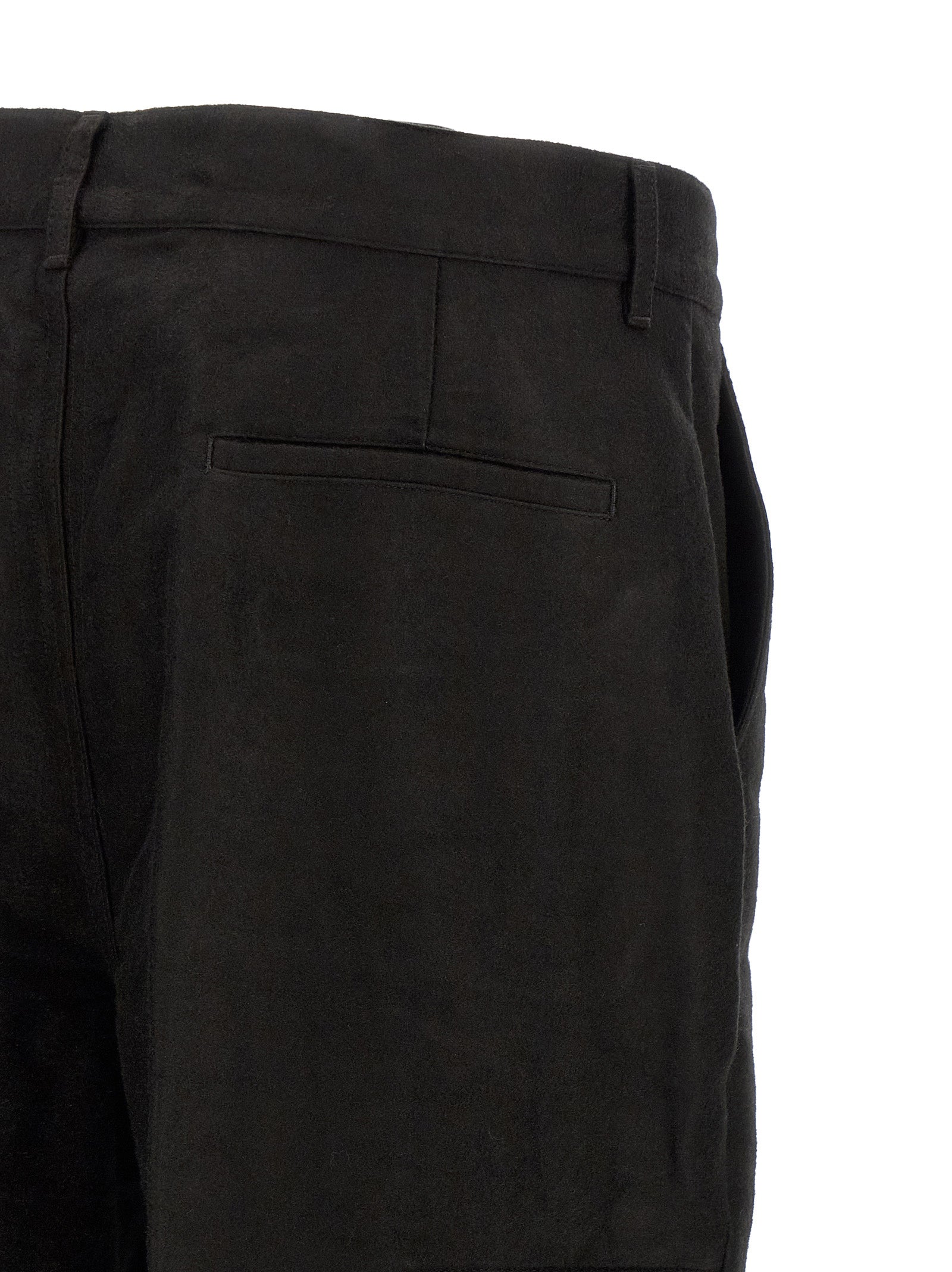 Rick Owens Black Ramie Casual Pants