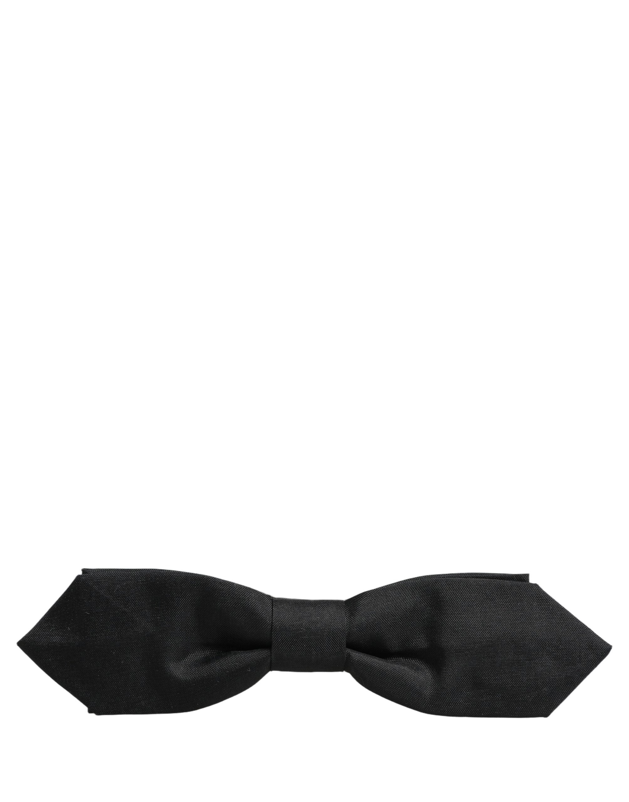 Dolce & Gabbana Men Black Polyester Adjustable Neck Papillon Bow Tie