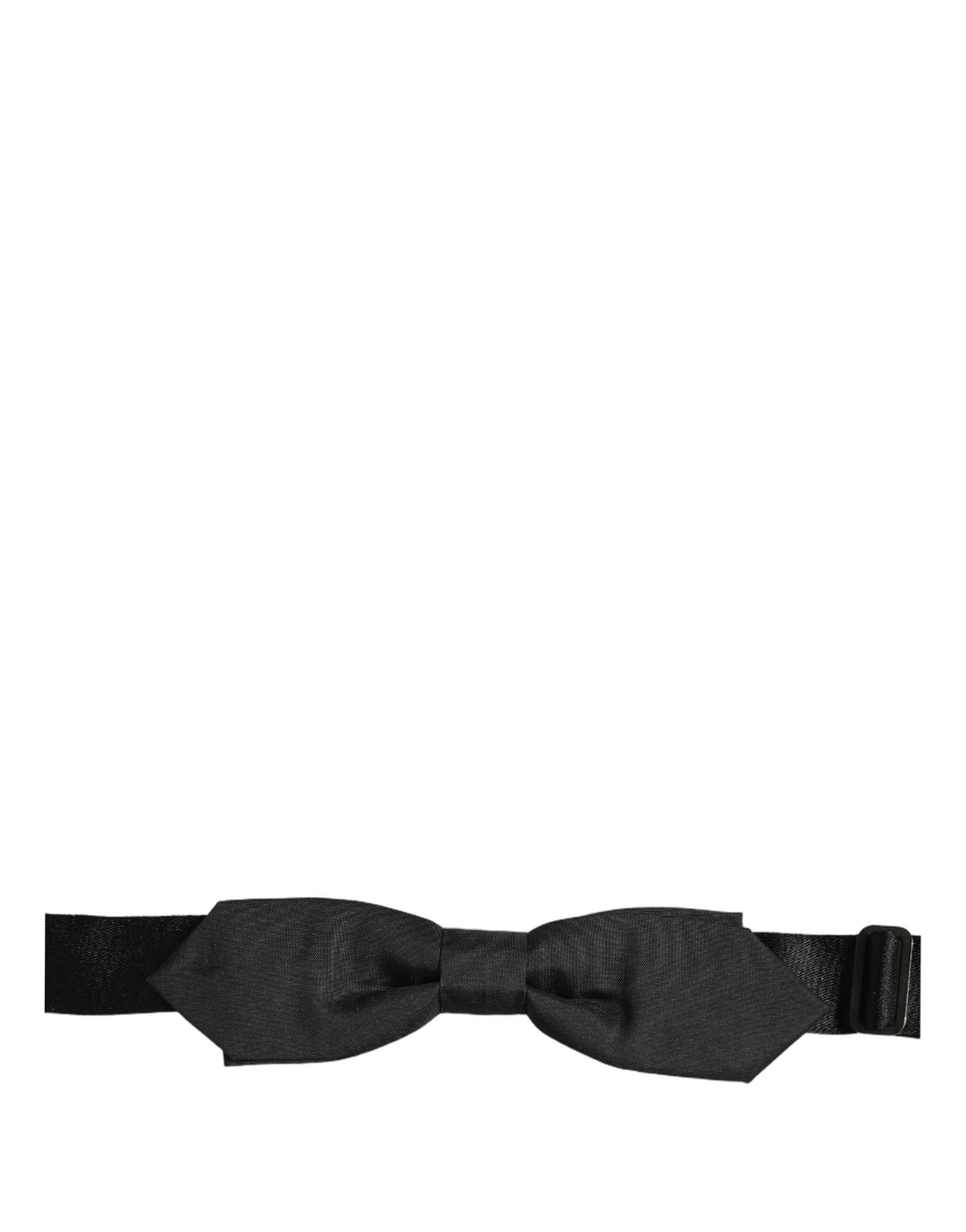 Dolce & Gabbana Men Black Polyester Adjustable Neck Papillon Bow Tie