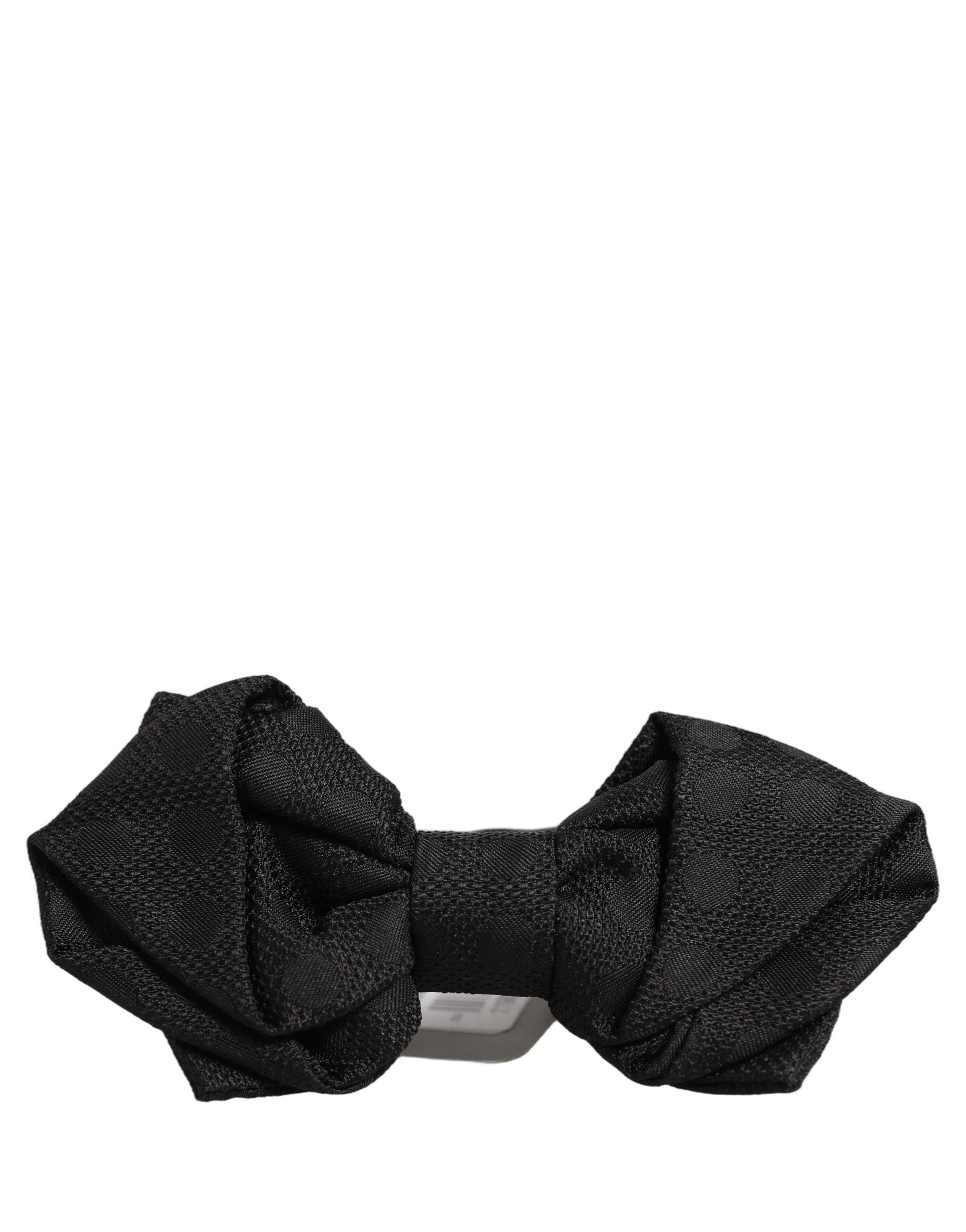 Dolce & Gabbana Men Black 100% Silk Adjustable Neck Papillon Bow Tie