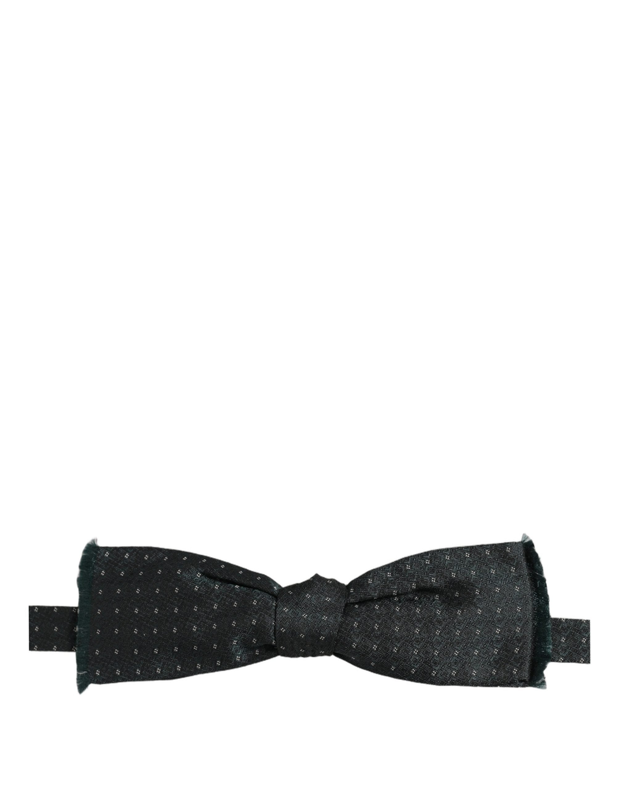 Dolce & Gabbana Men Green Patterned Adjustable Neck Papillon Bow Tie