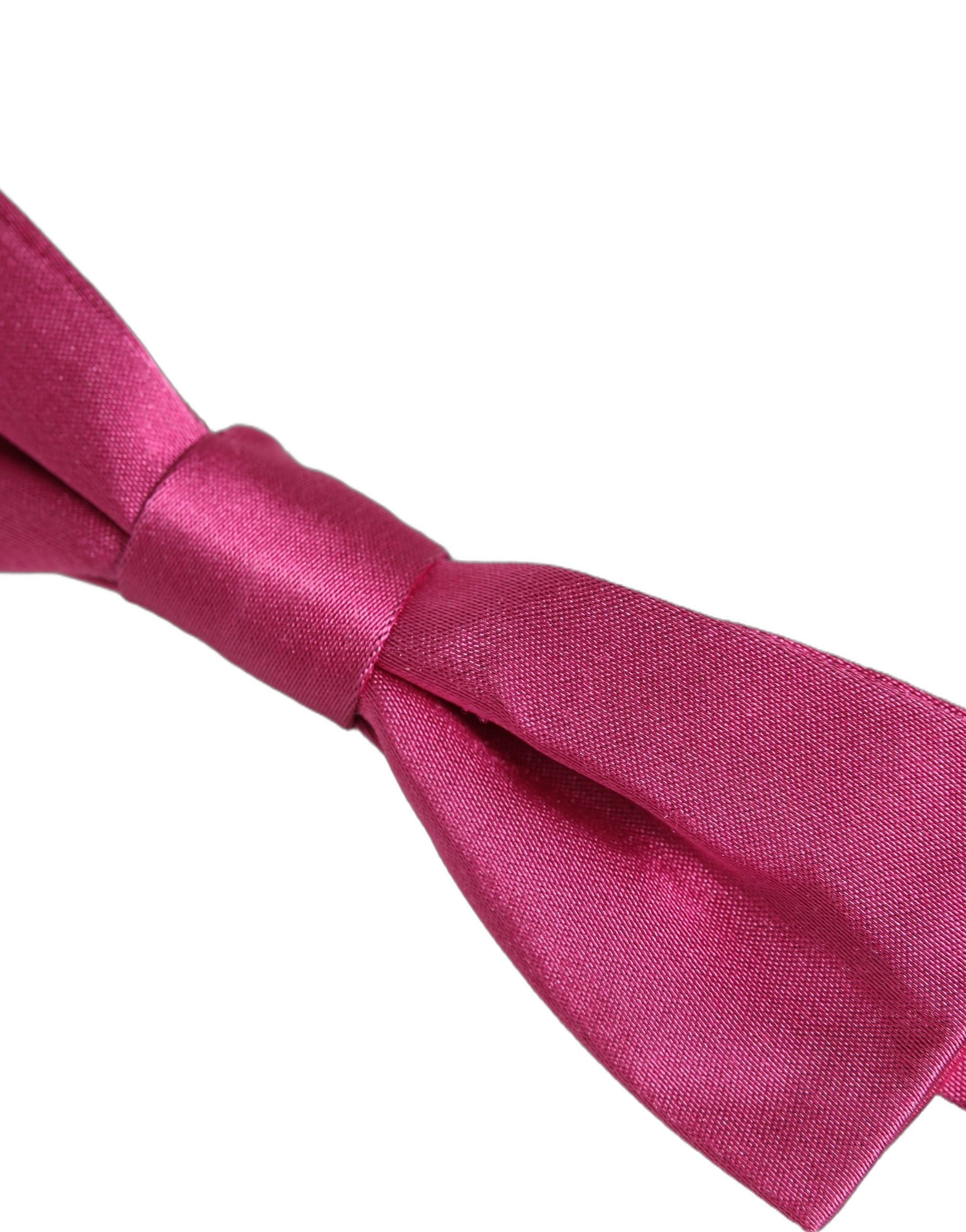Dolce & Gabbana Men Pink 100% Silk Adjustable Neck Papillon Bow Tie