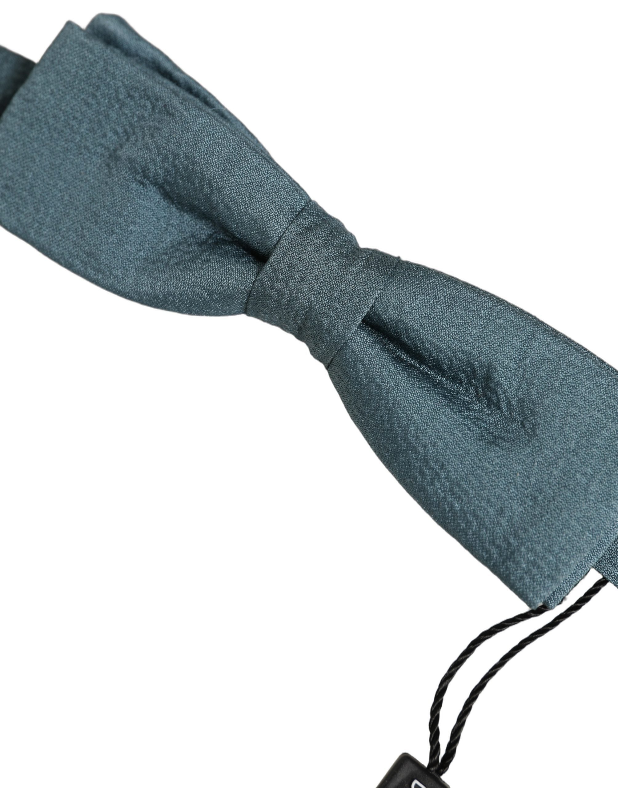 Dolce & Gabbana Men Steel Blue 100% Silk Adjustable Neck Papillon Bow Tie