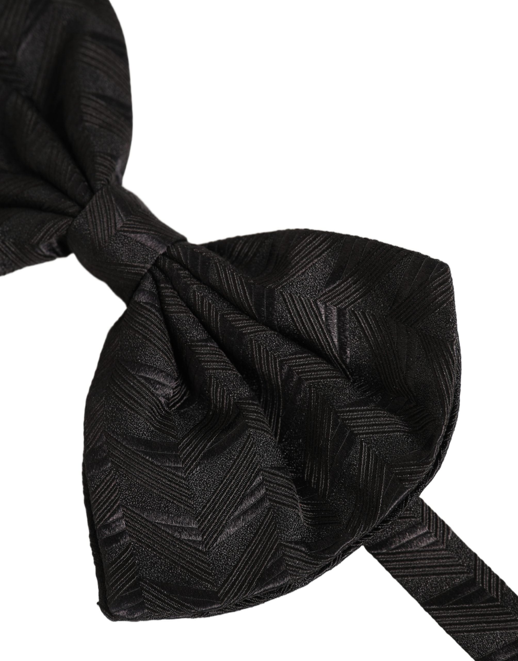 Dolce & Gabbana Men Black Patterned Adjustable Neck Papillon Bow Tie