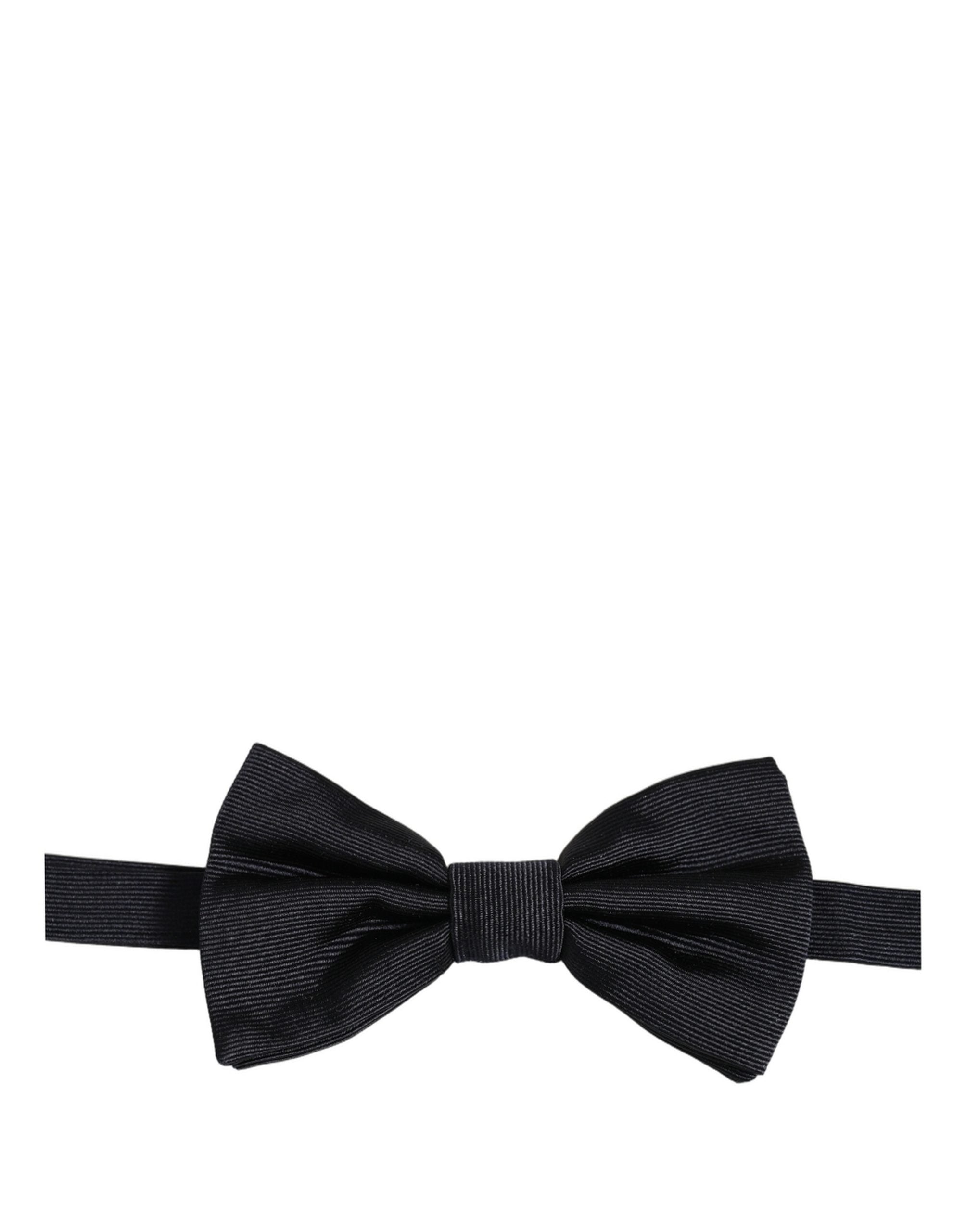 Dolce & Gabbana Men Dark Blue 100% Silk Adjustable Neck Papillon Bow Tie