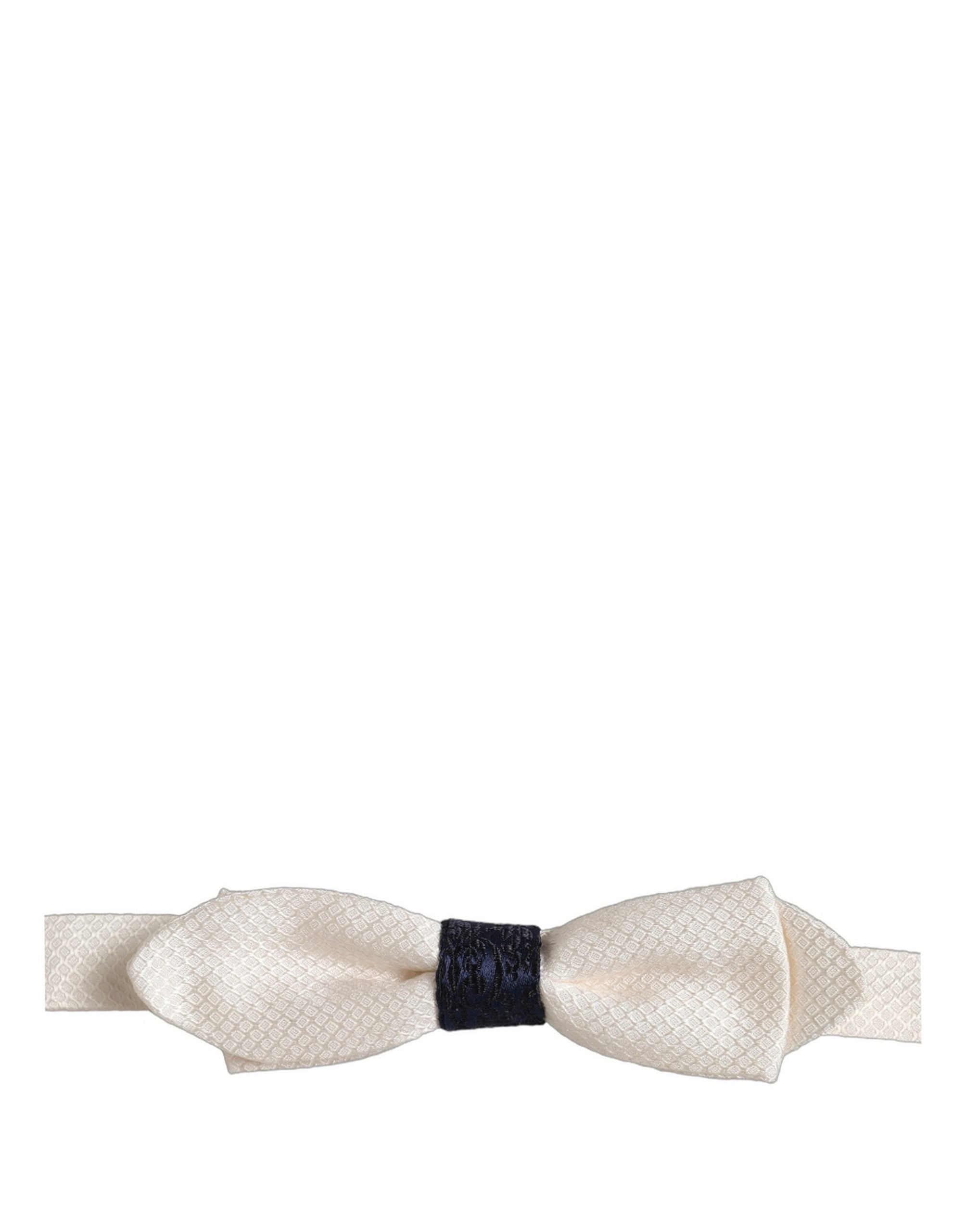 Dolce & Gabbana Men White 100% Silk Adjustable Neck Papillon Bow Tie
