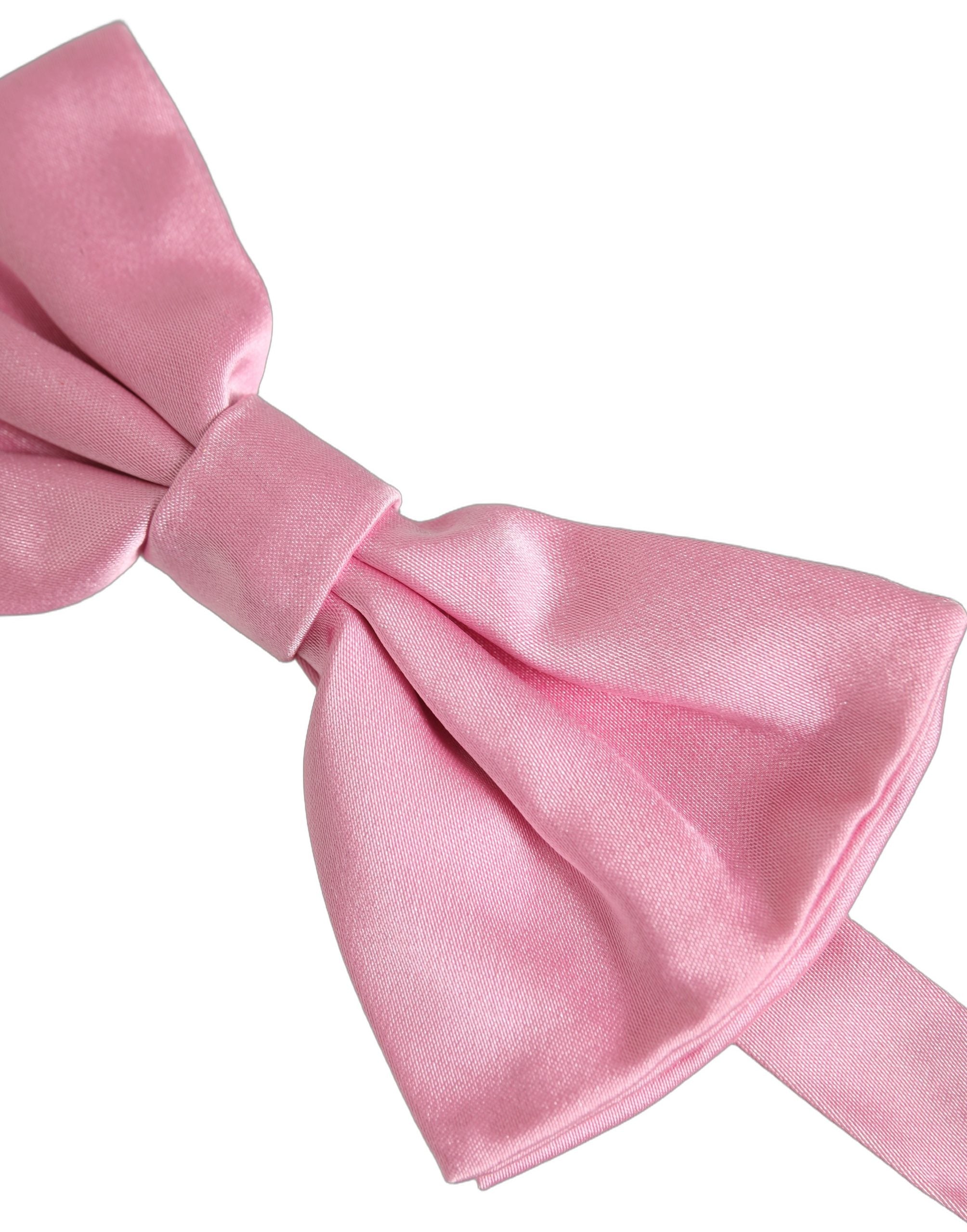 Dolce & Gabbana Men Pink 100% Silk Adjustable Neck Papillon Bow Tie