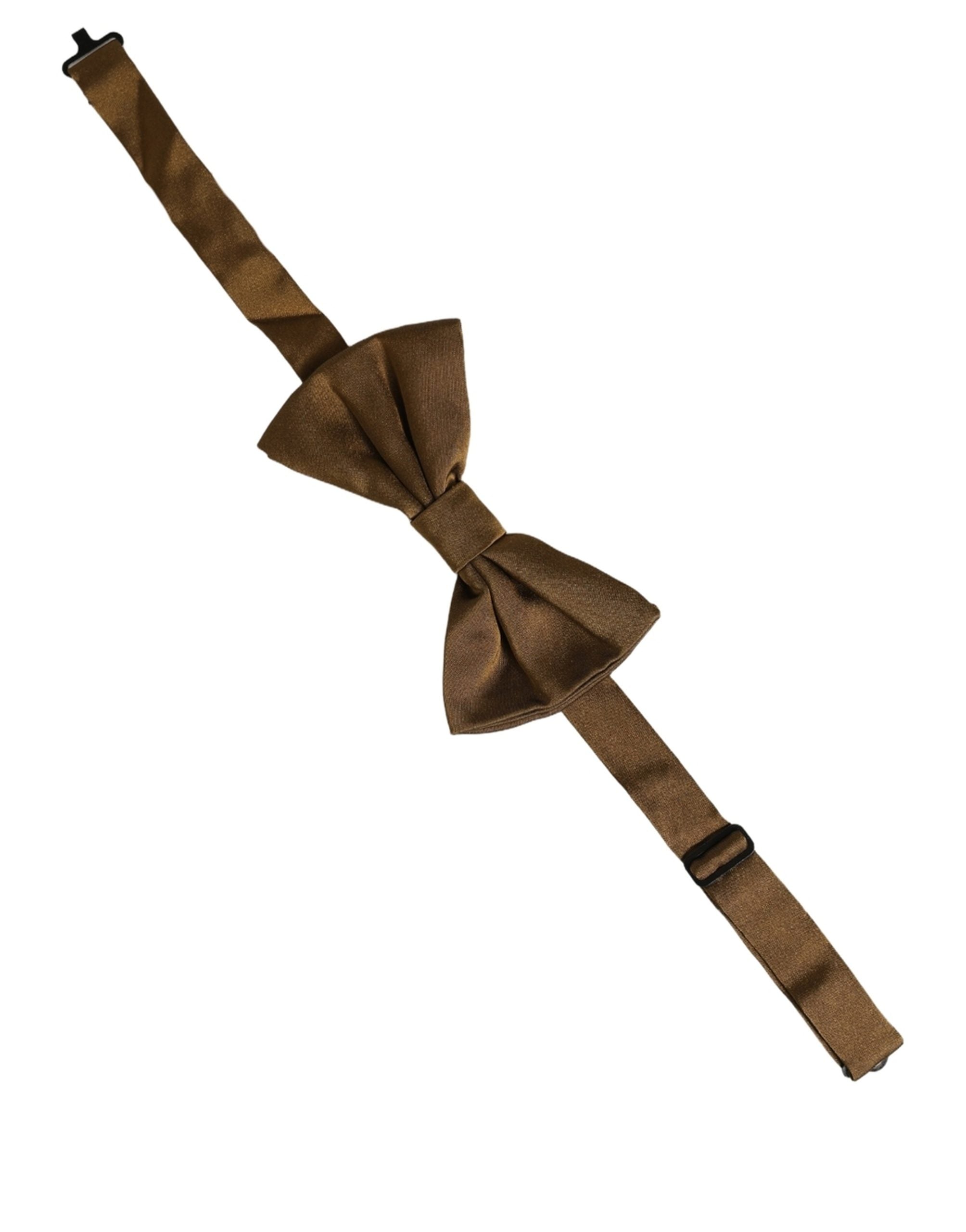 Dolce & Gabbana Men Brown 100% Silk Adjustable Neck Papillon Bow Tie