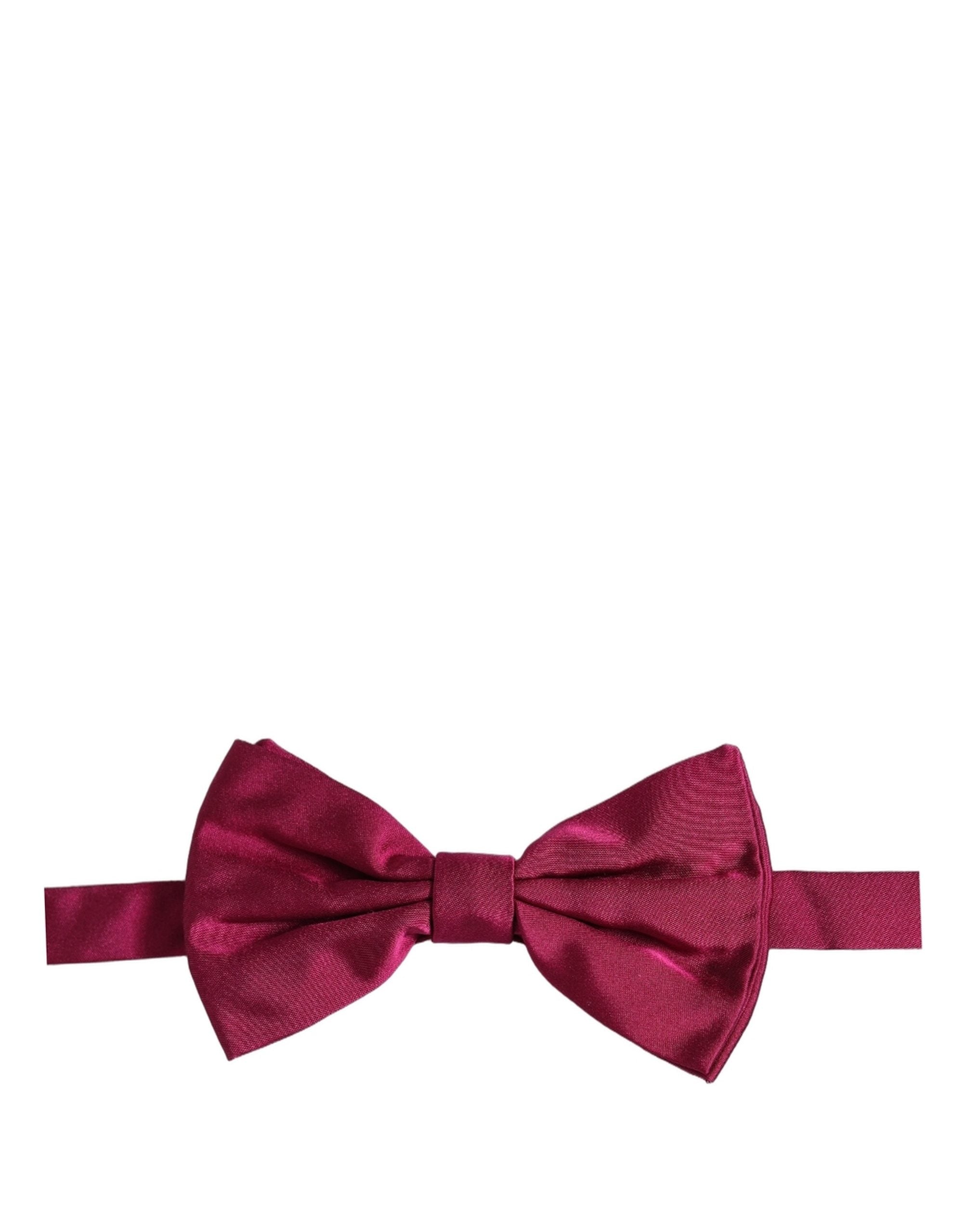 Dolce & Gabbana Men Burgundy Silk Adjustable Neck Papillon Bow Tie