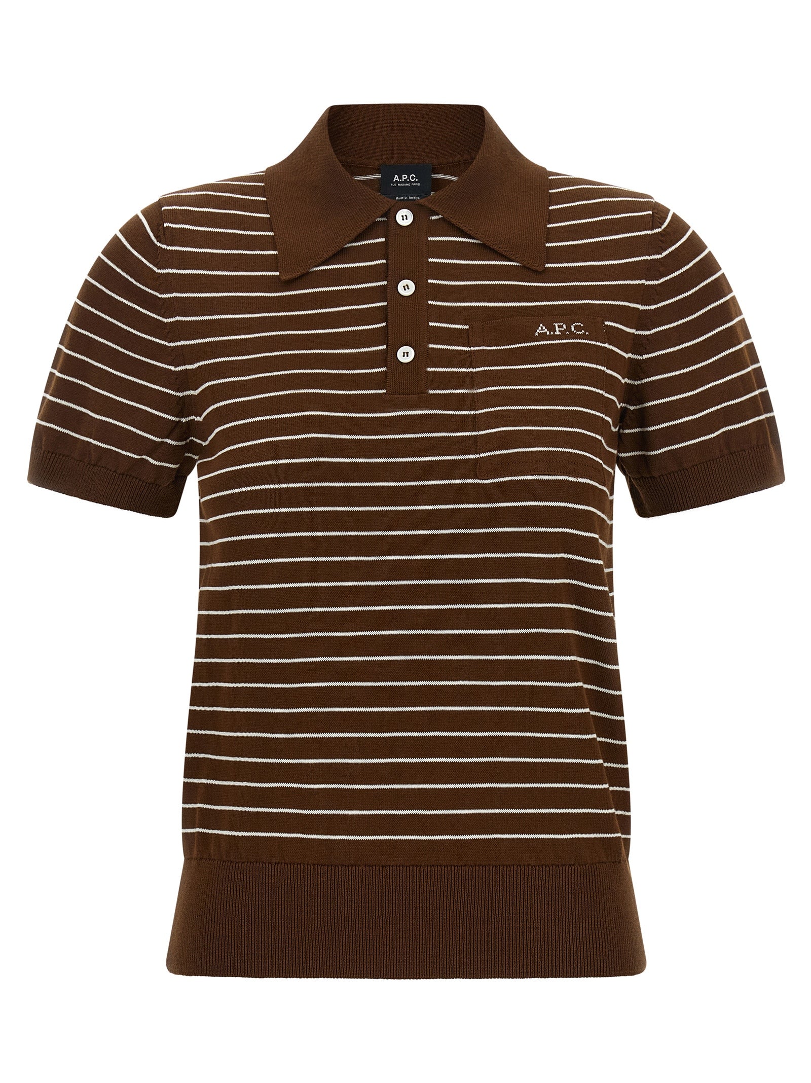 A.P.C. Brown Cotton Polo Shirt