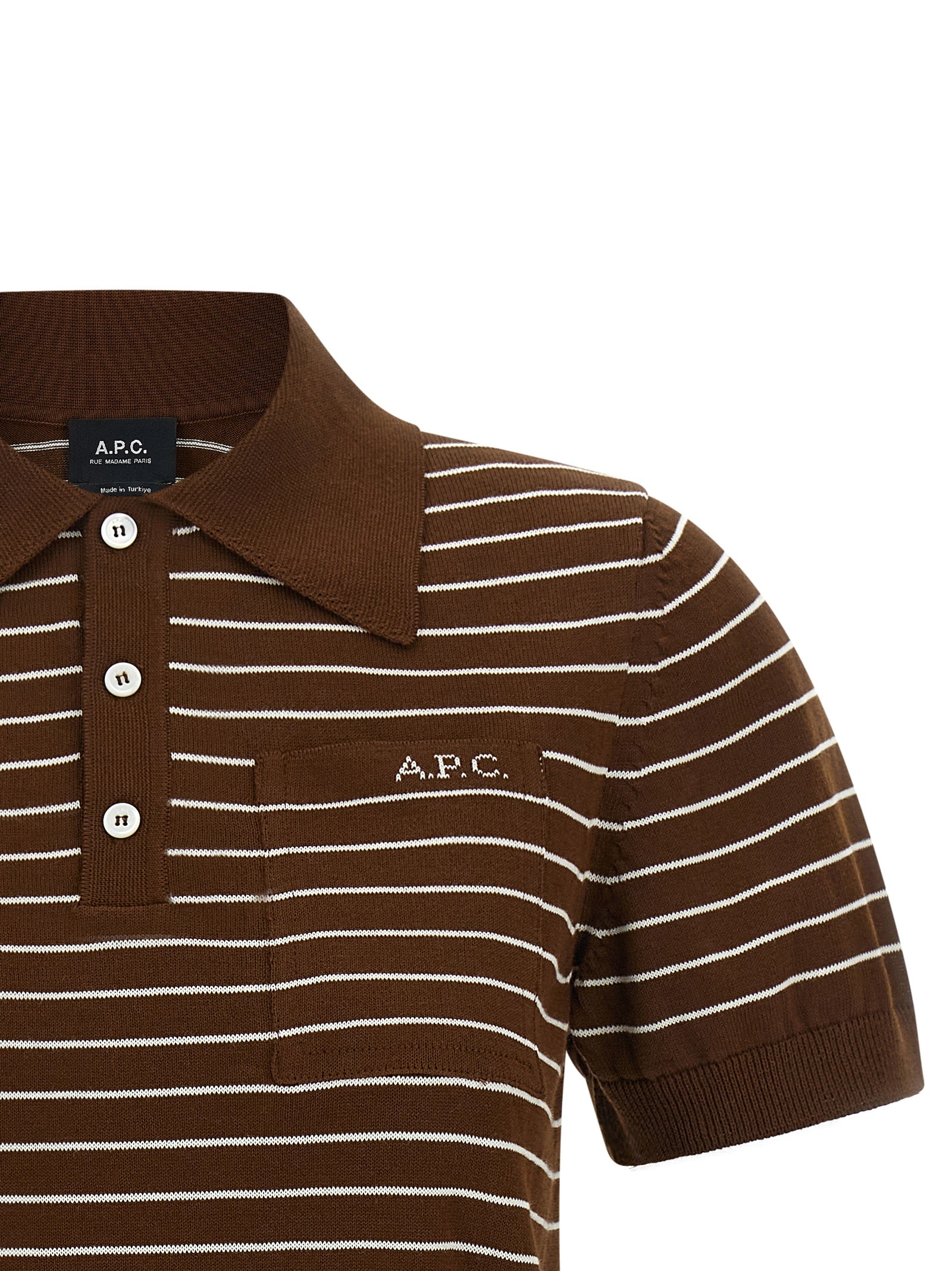 A.P.C. Brown Cotton Polo Shirt