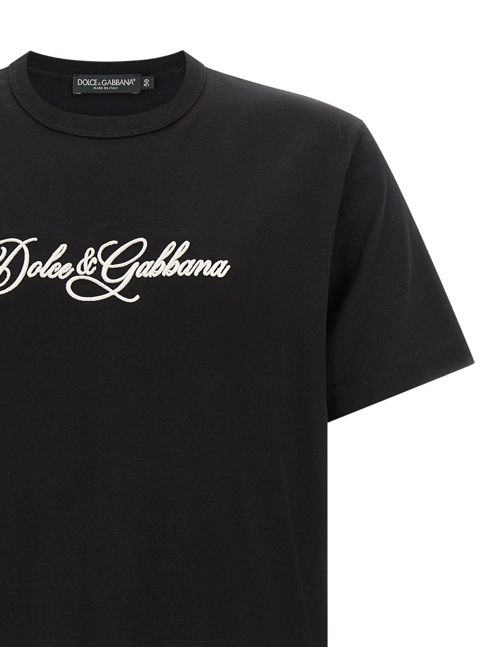 Dolce & Gabbana Black Cotton T-Shirt