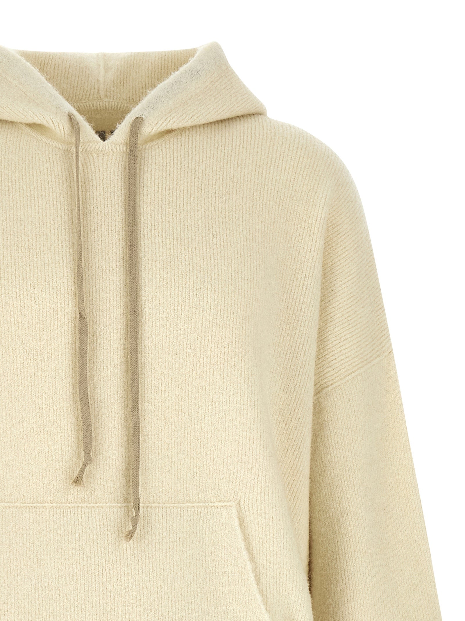 Rick Owens White Marabou Sweatshirt